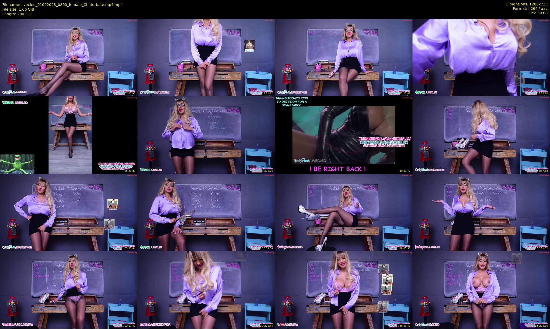 livecleo — 121 minute Chaturbate female cam show recording, 720p, Sep 1, 2023