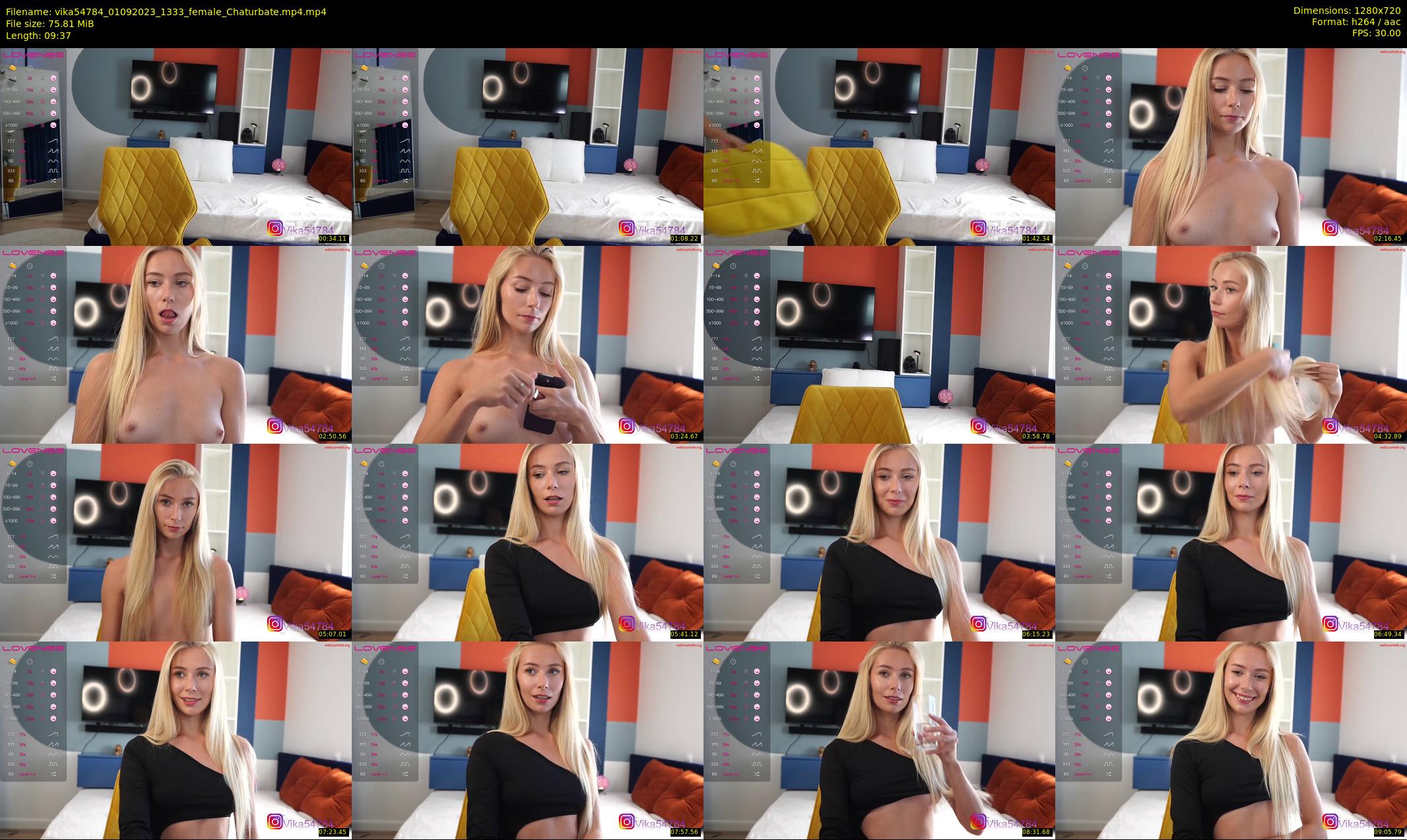 vika54784 — 10 minute Chaturbate female cam show recording, 720p, Sep 1, 2023
