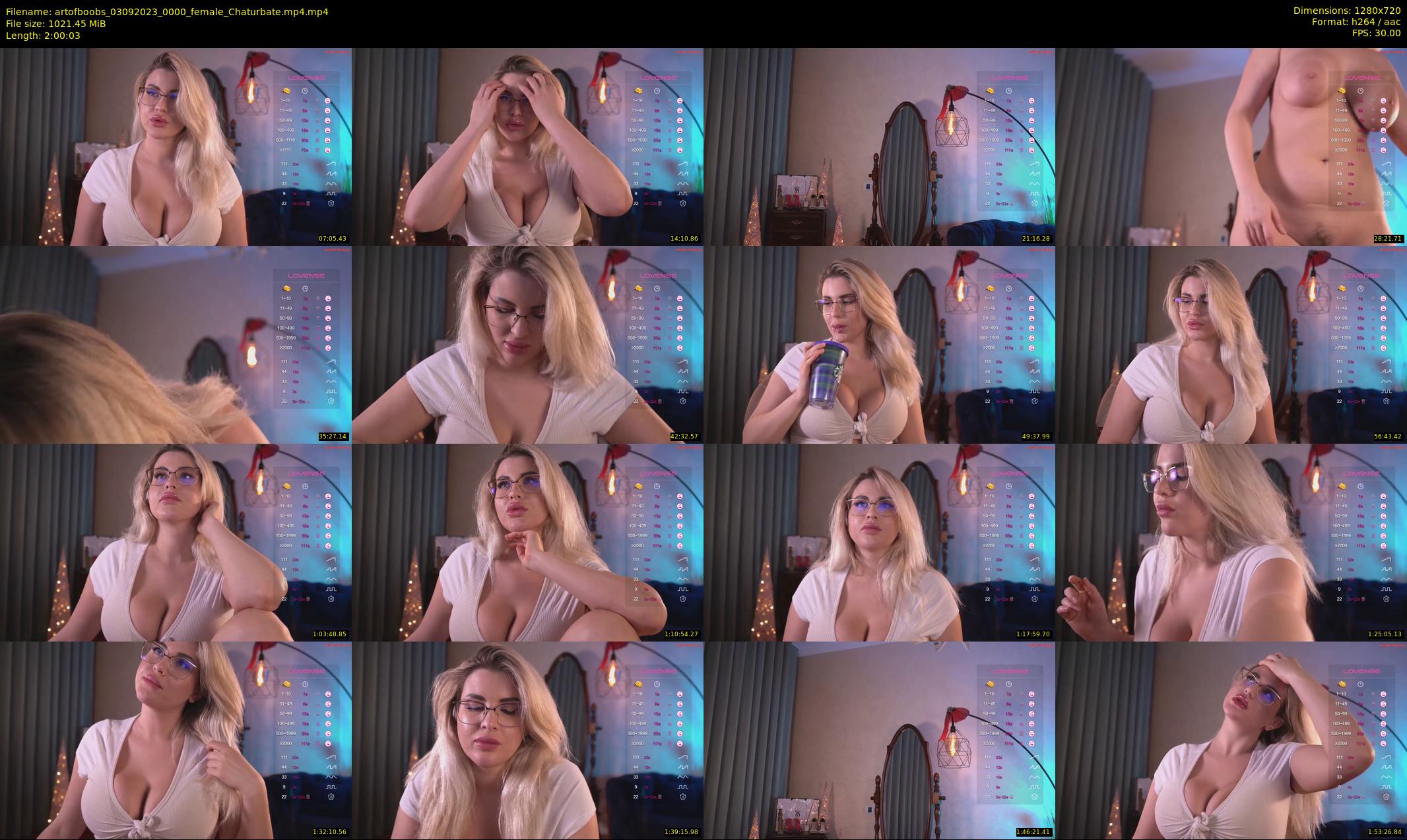 artofboobs — 121 minute Chaturbate female cam show recording, 720p, Sep 3, 2023