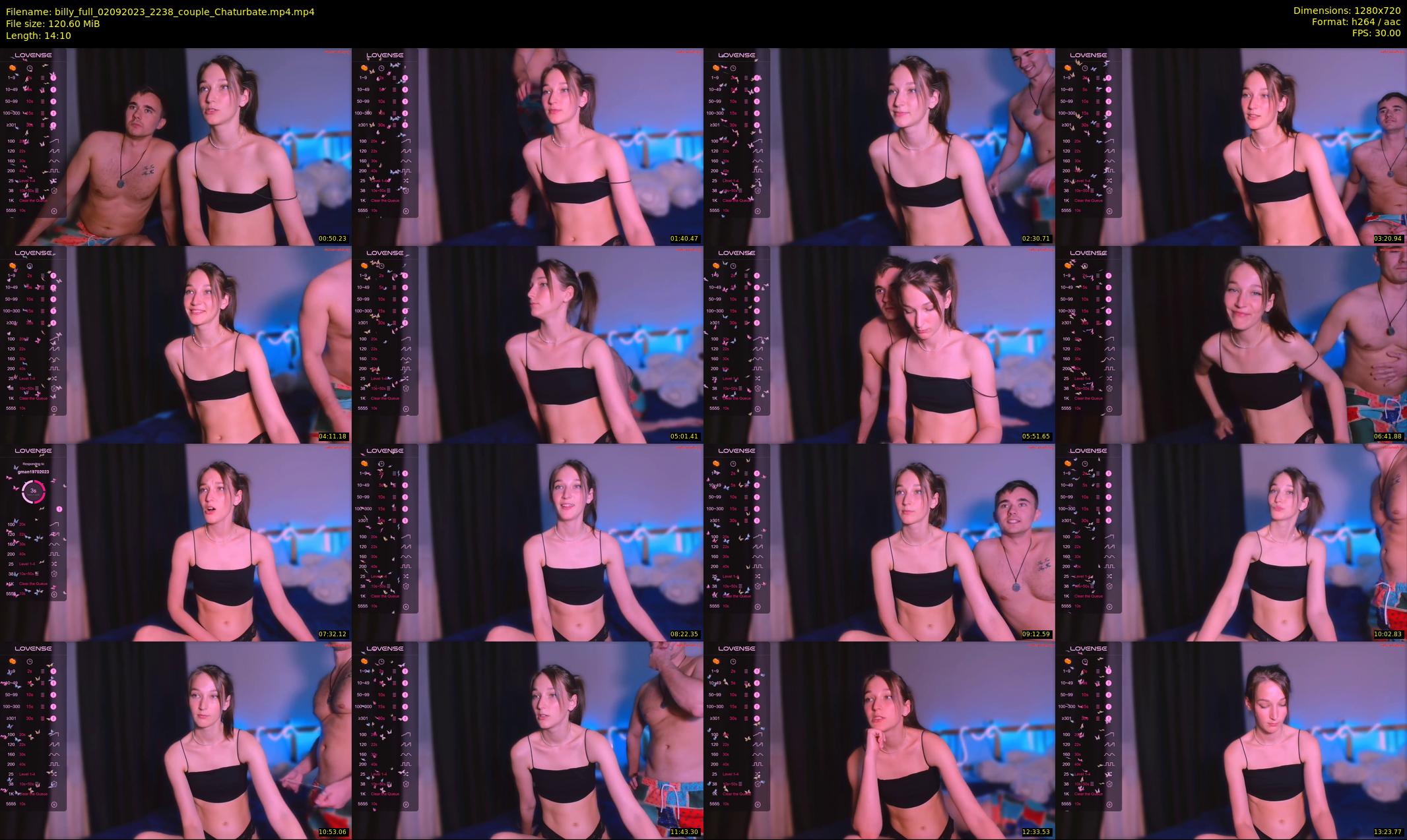 billy_full — 15 minute Chaturbate couple cam show recording, 720p, Sep 2, 2023