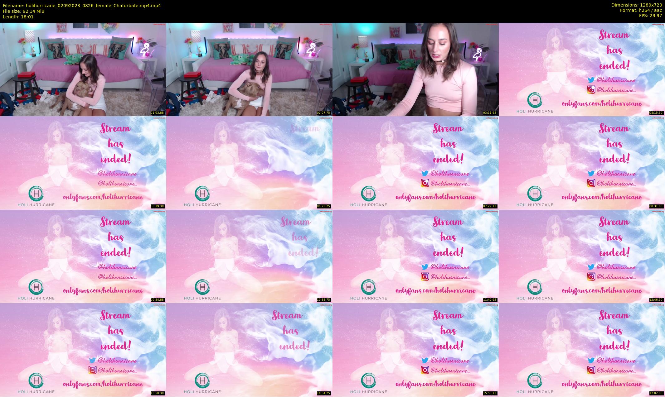 holihurricane — 19 minute Chaturbate female cam show recording, 720p, Sep 2, 2023