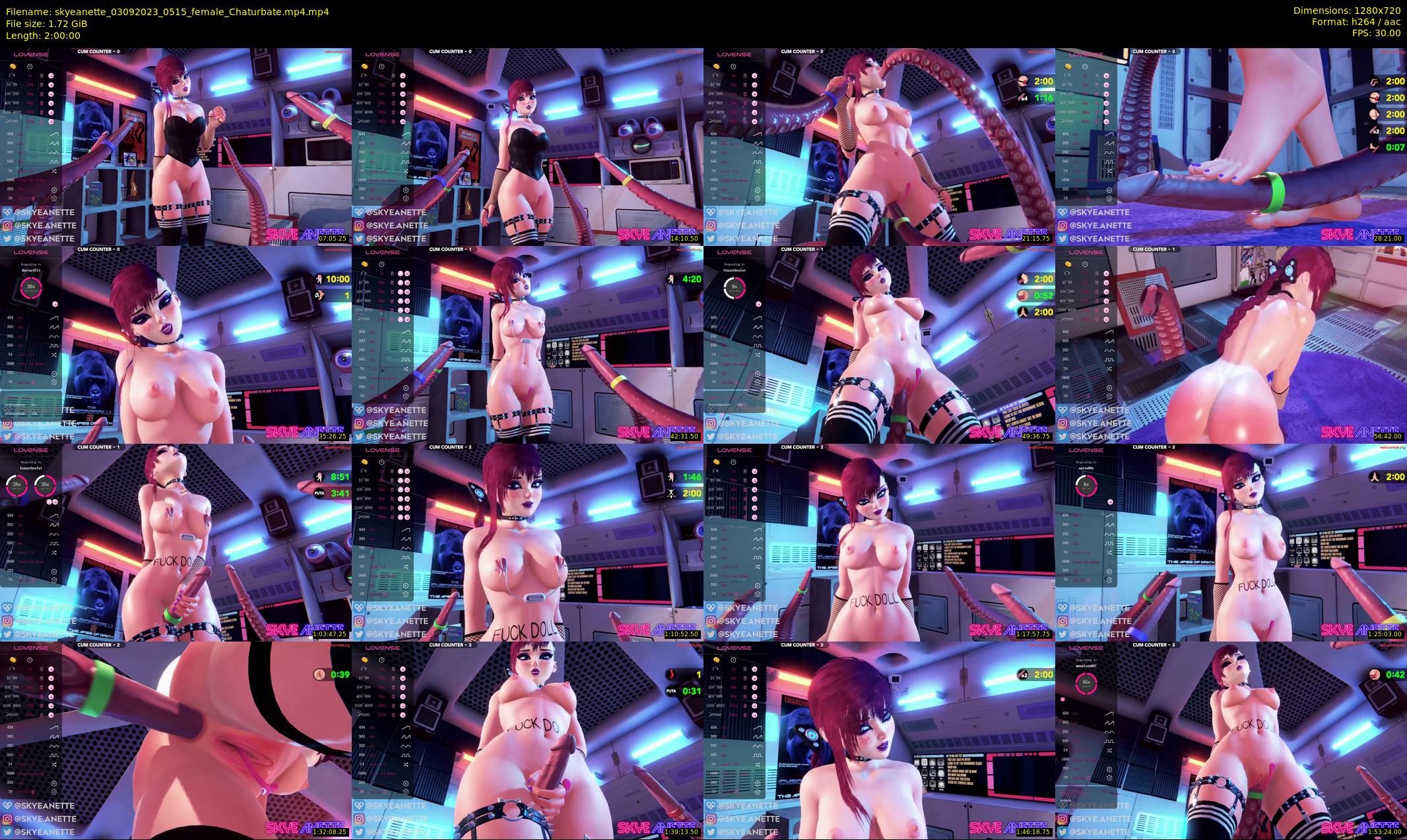 skyeanette — 120 minute Chaturbate female cam show recording, 720p, Sep 3, 2023
