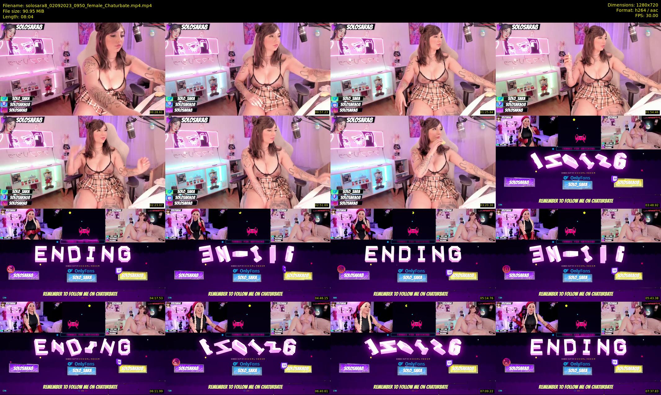 solosara8 — 9 minute Chaturbate female cam show recording, 720p, Sep 2, 2023