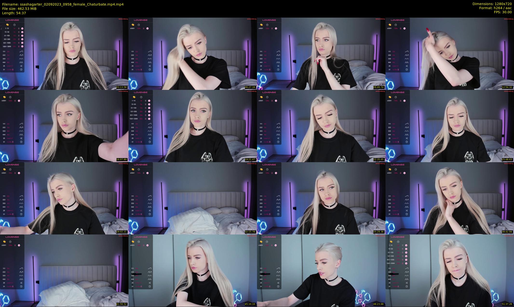 ssashagarter — 55 minute Chaturbate female cam show recording, 720p, Sep 2, 2023