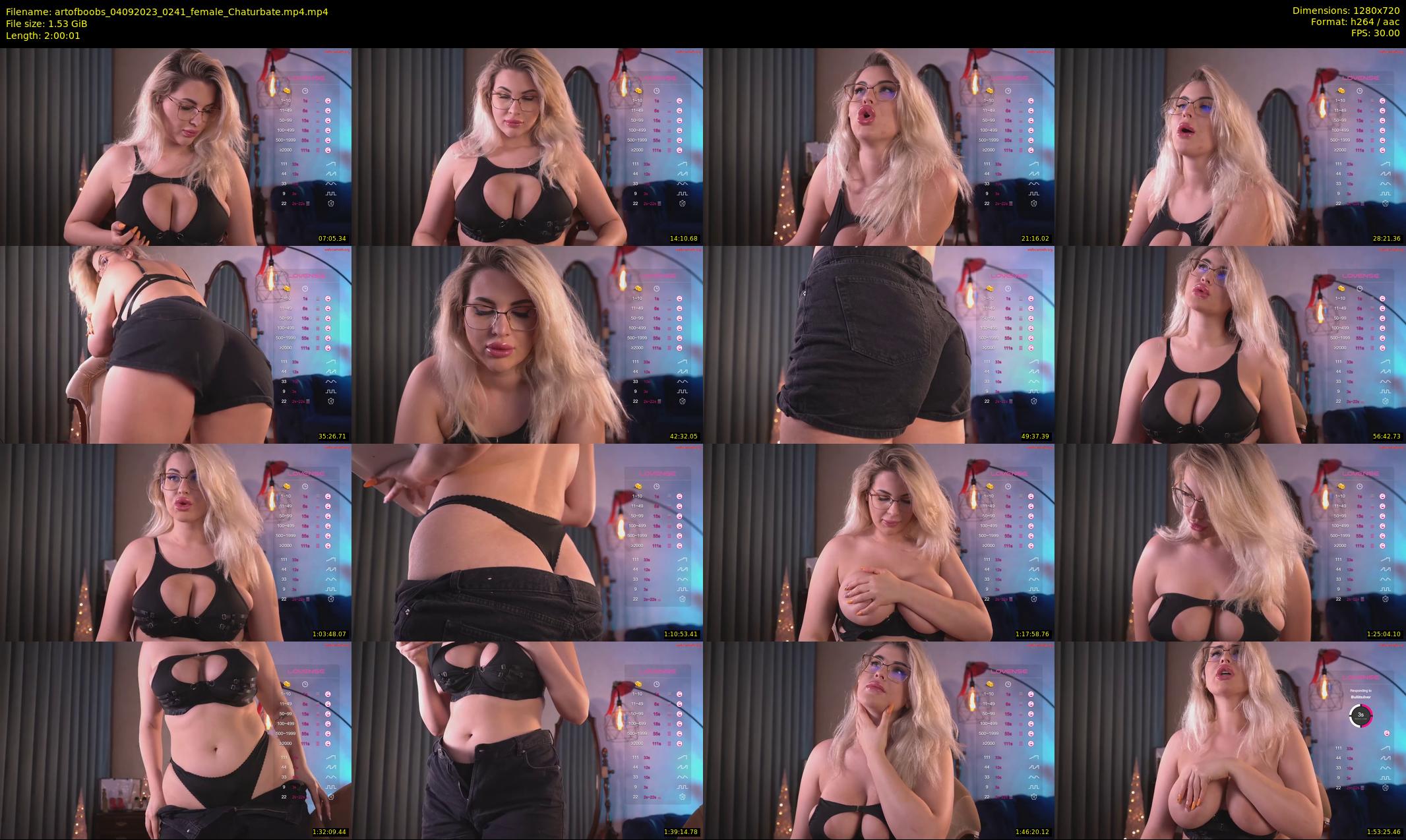 artofboobs — 121 minute Chaturbate female cam show recording, 720p, Sep 4, 2023