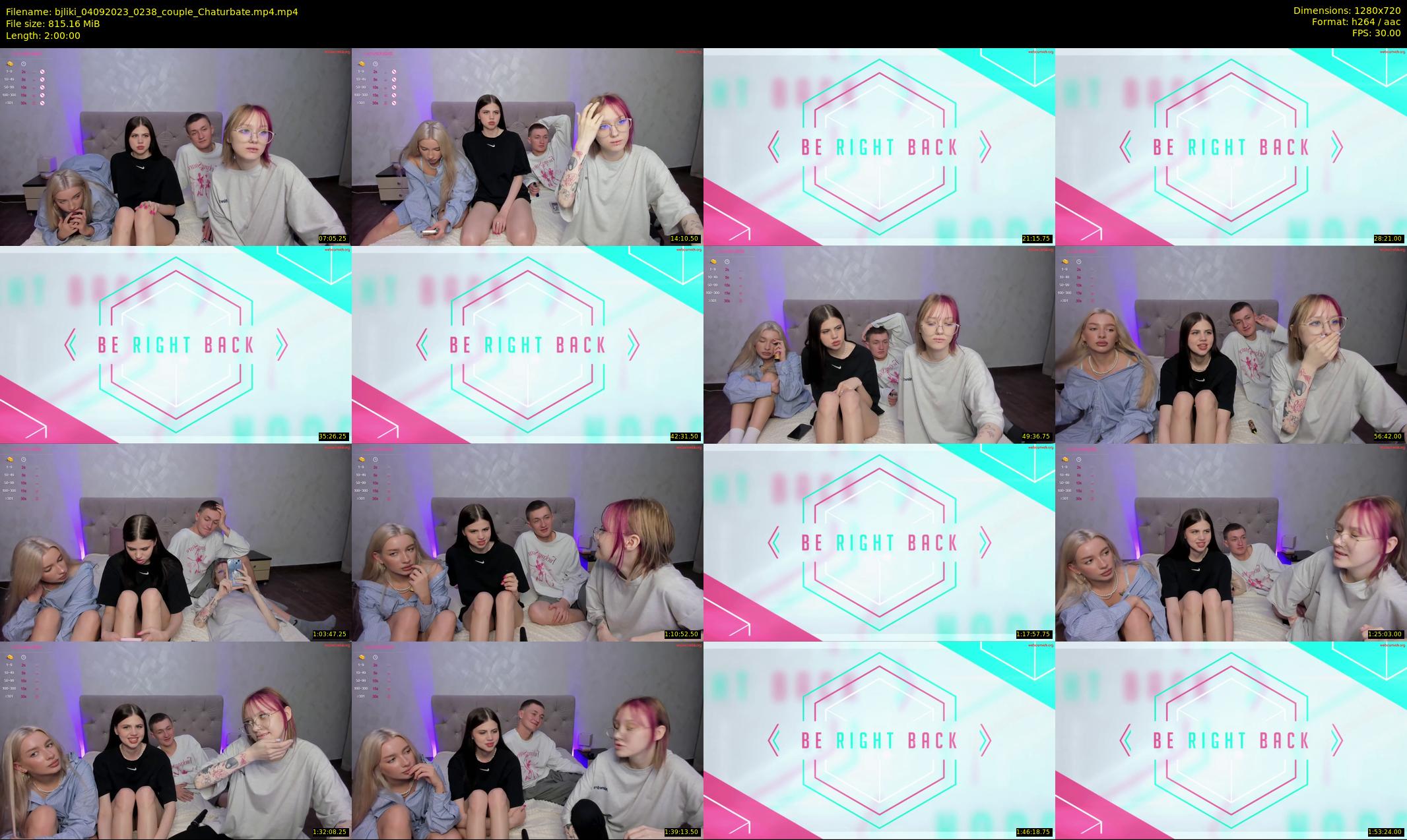 bjliki — 120 minute Chaturbate couple cam show recording, 720p, Sep 4, 2023