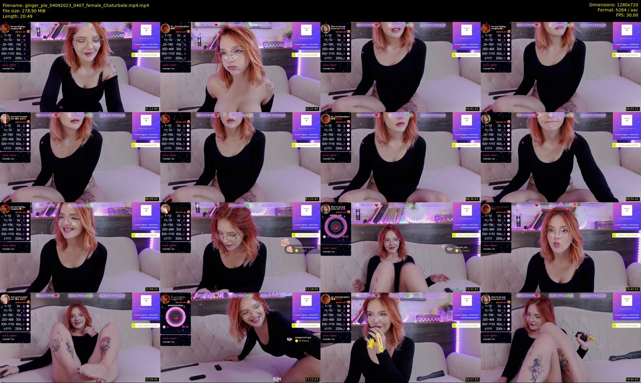 ginger_pie — 21 minute Chaturbate female cam show recording, 720p, Sep 4, 2023
