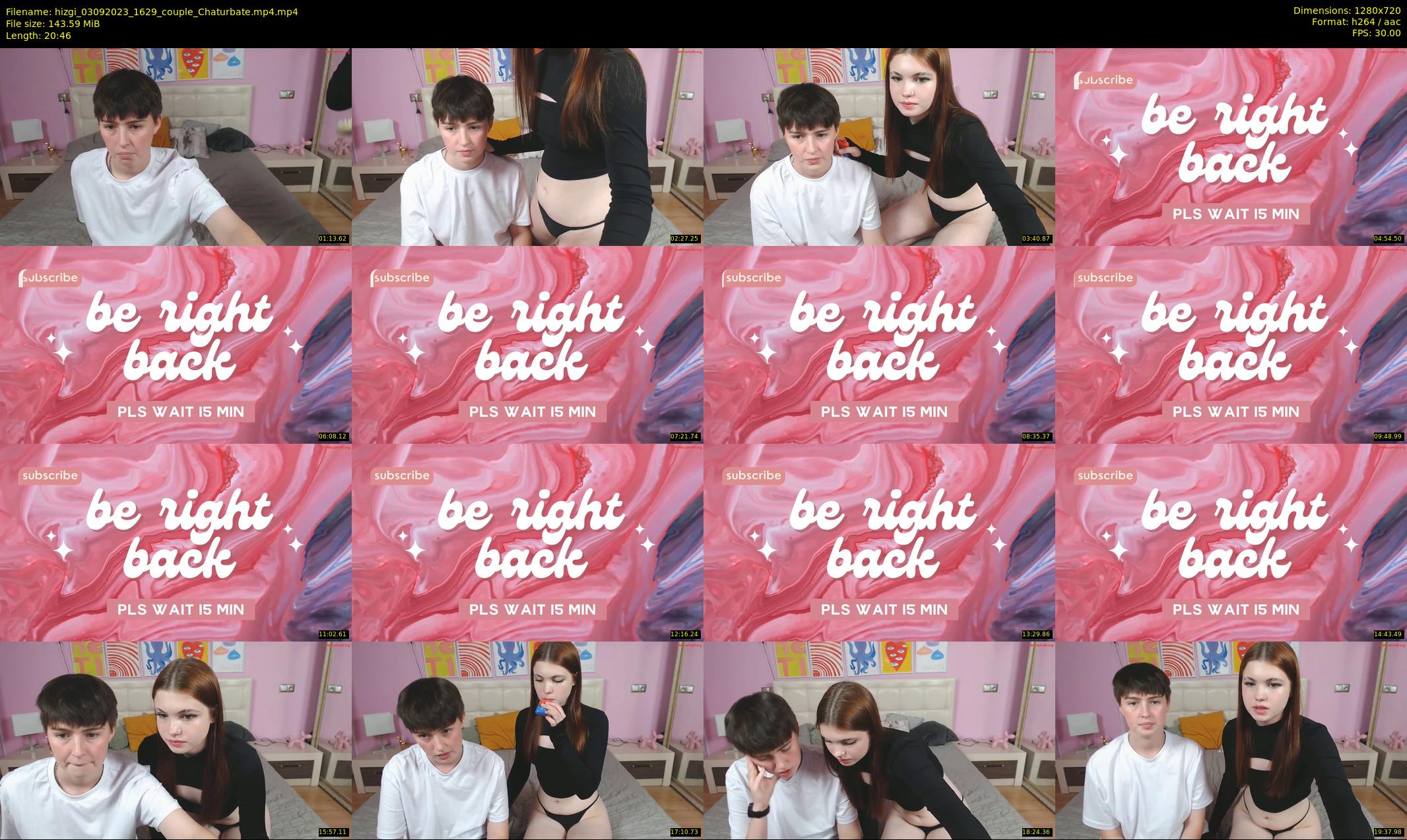 hizgi — 21 minute Chaturbate couple cam show recording, 720p, Sep 3, 2023