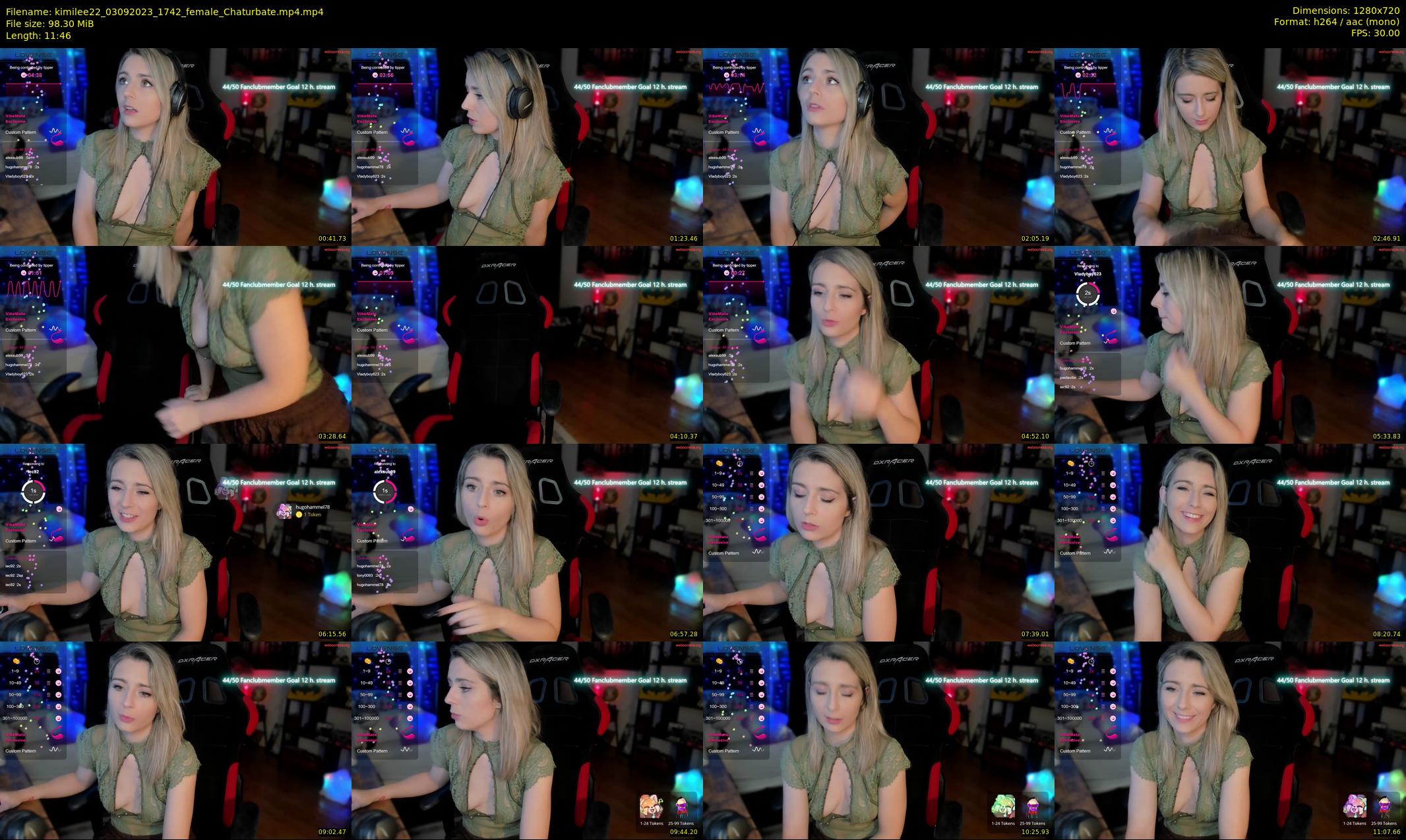 kimilee22 — 12 minute Chaturbate female cam show recording, 720p, Sep 3, 2023