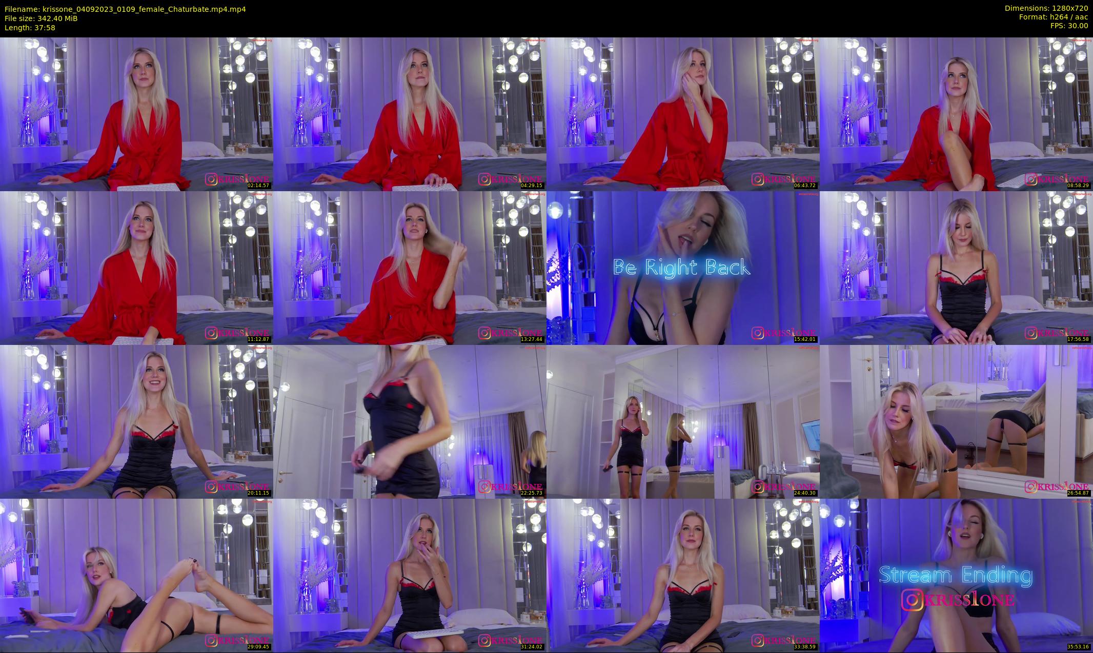 krissone — 38 minute Chaturbate female cam show recording, 720p, Sep 4, 2023
