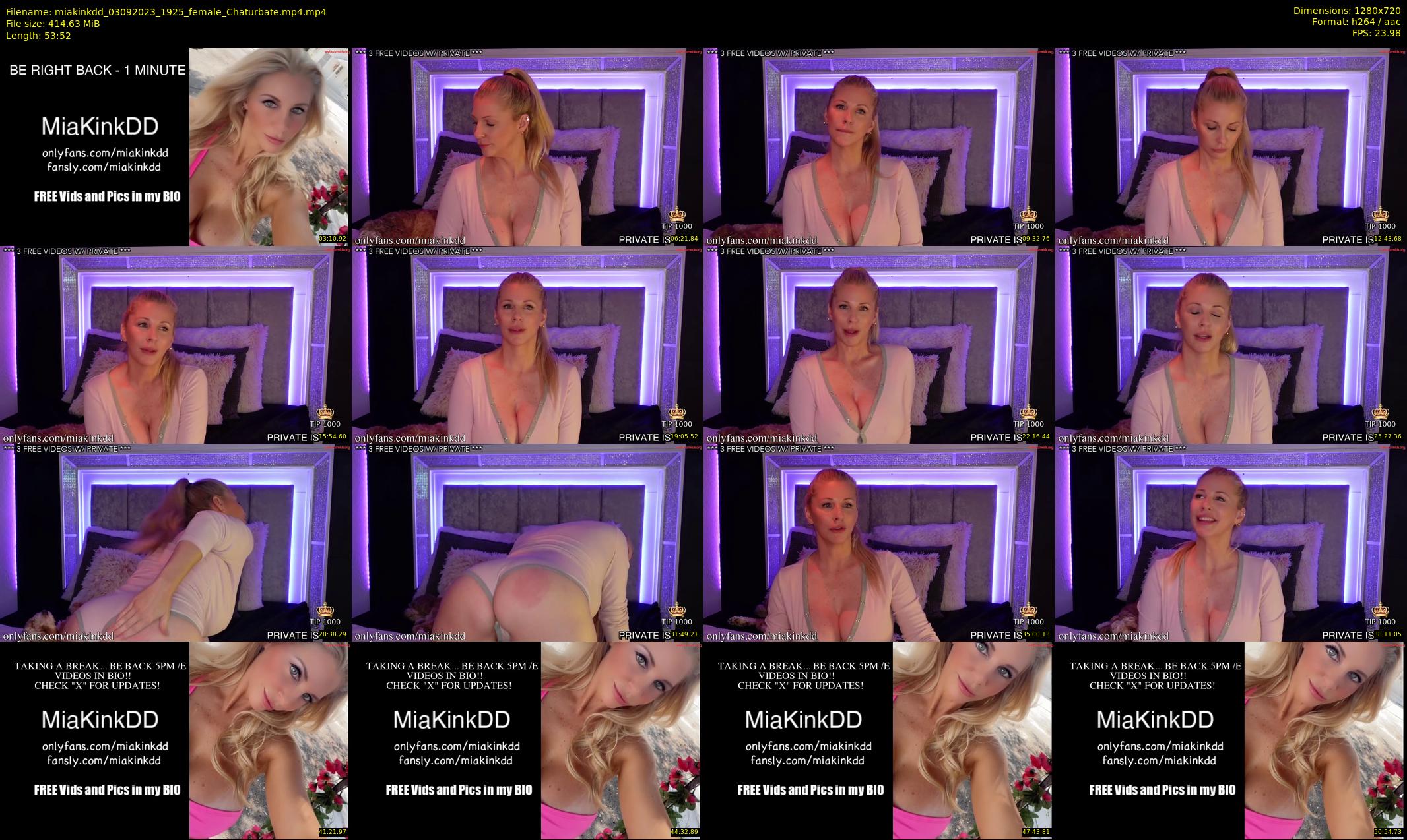 miakinkdd — 54 minute Chaturbate female cam show recording, 720p, Sep 3, 2023