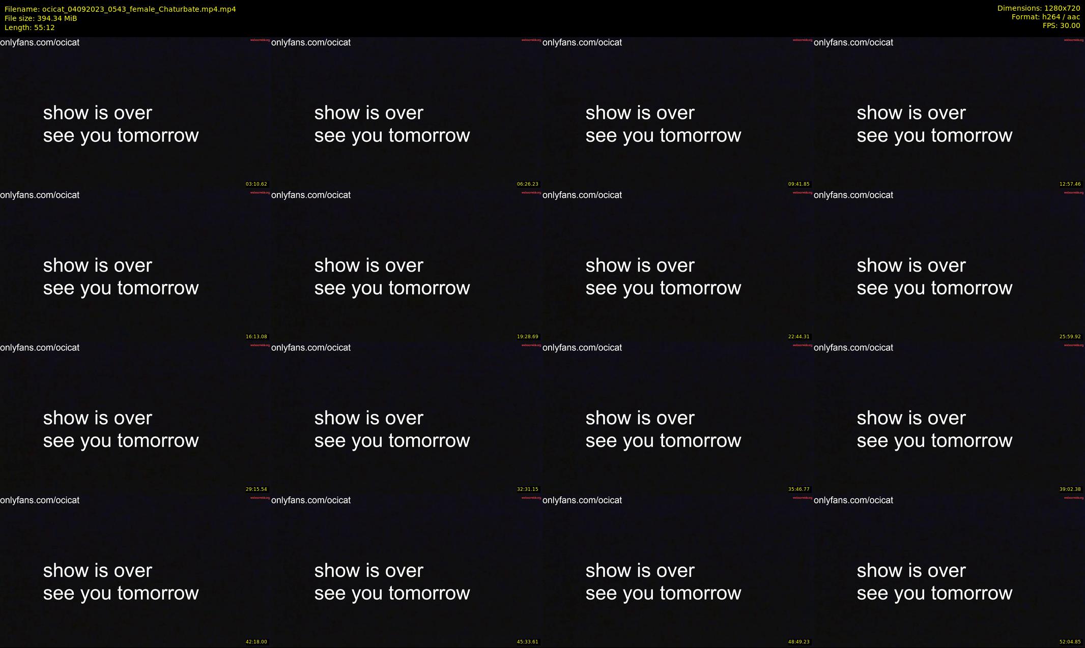 ocicat — 56 minute Chaturbate female cam show recording, 720p, Sep 4, 2023