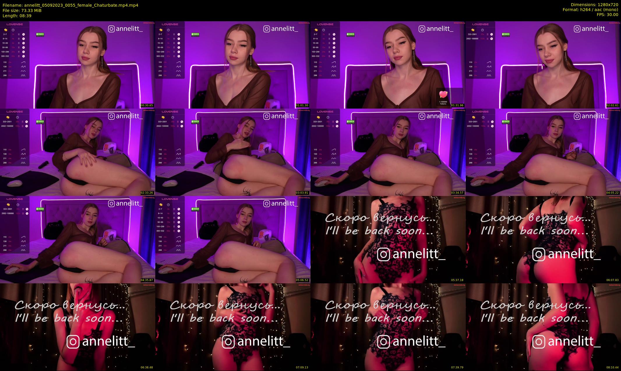 annelitt — 9 minute Chaturbate female cam show recording, 720p, Sep 5, 2023