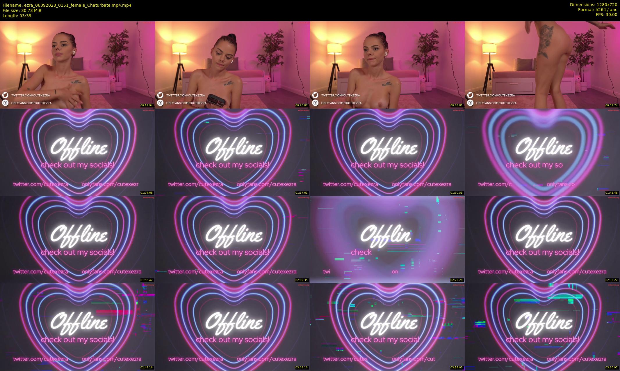ezra — 4 minute Chaturbate female cam show recording, 720p, Sep 6, 2023