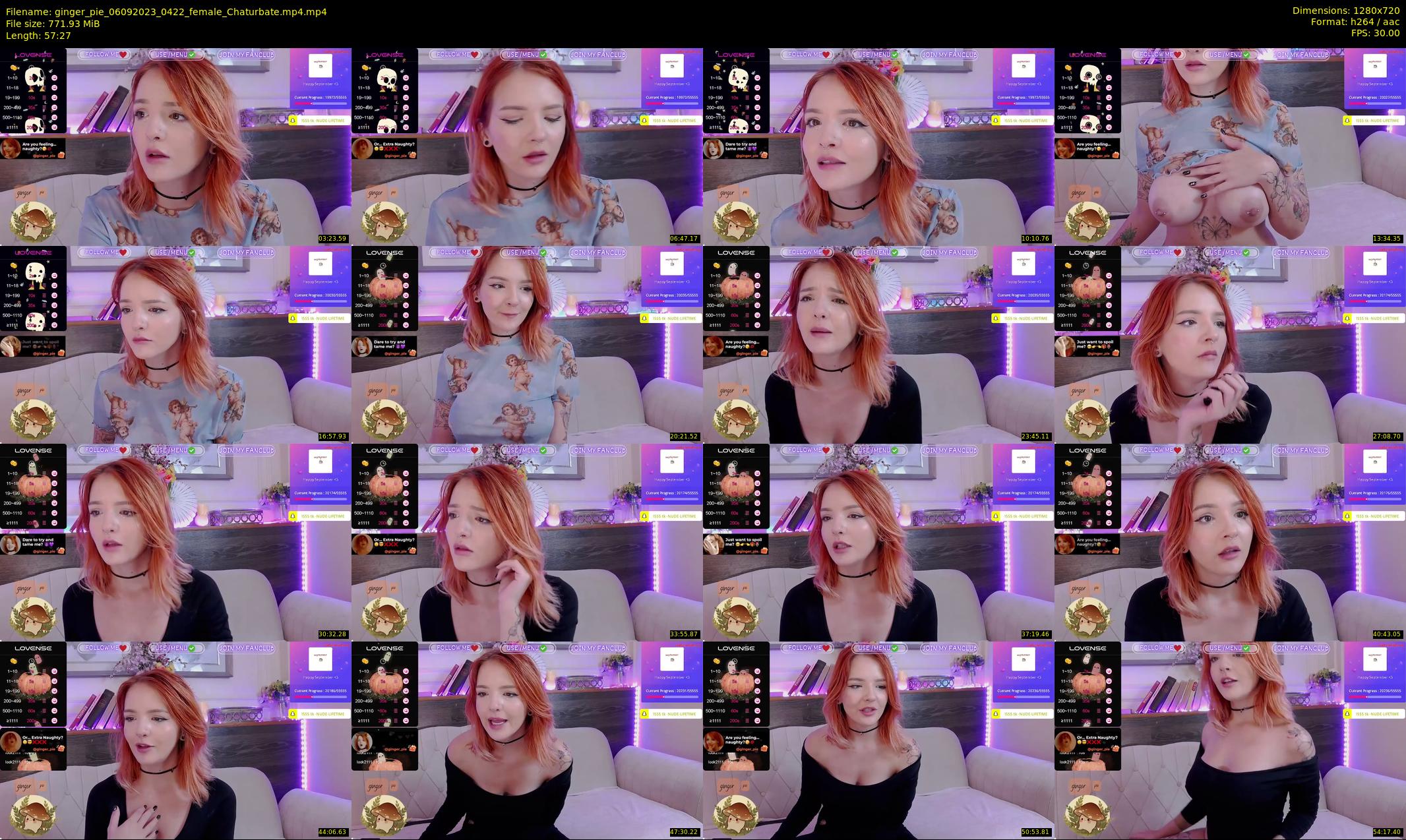 ginger_pie — 58 minute Chaturbate female cam show recording, 720p, Sep 6, 2023