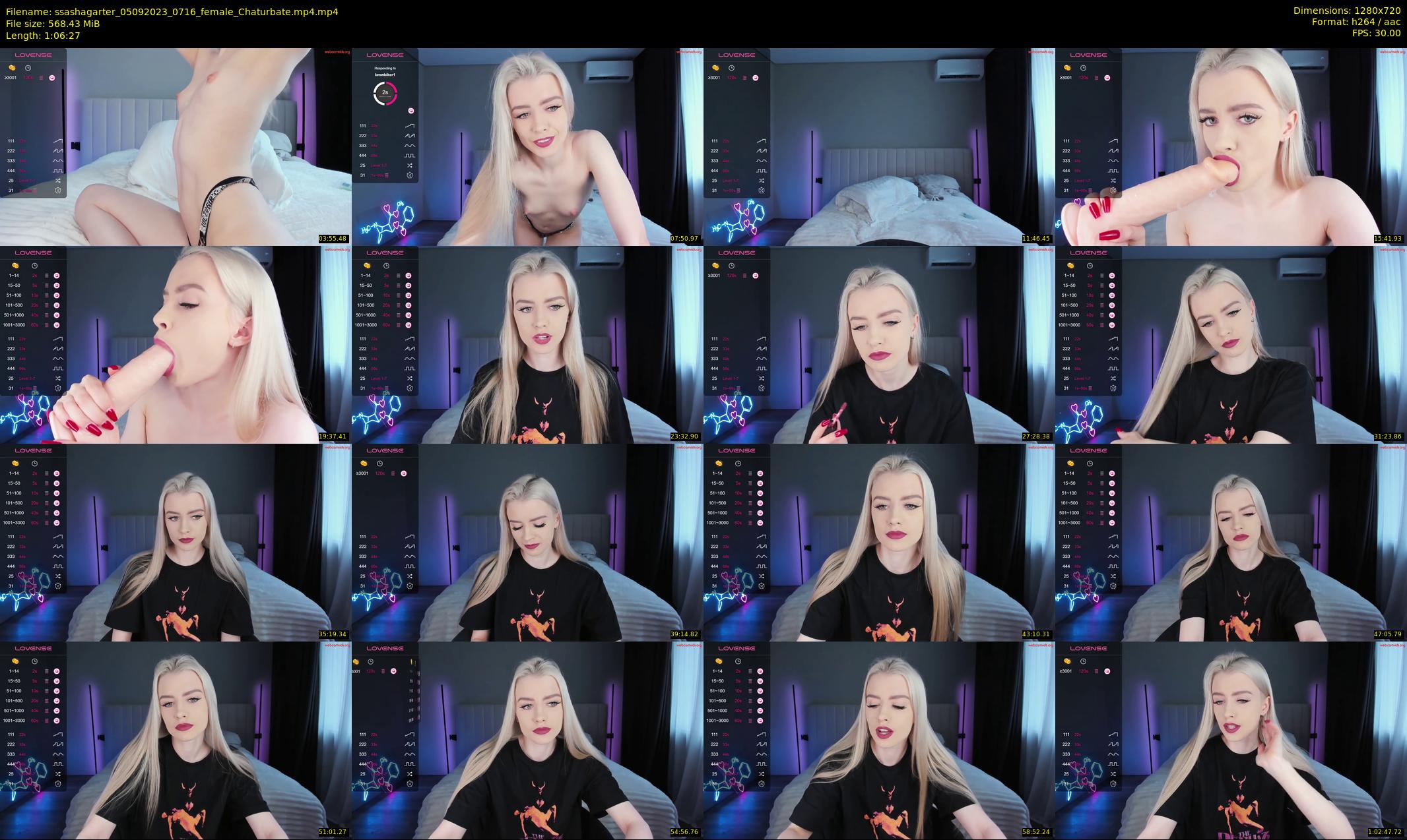 ssashagarter — 67 minute Chaturbate female cam show recording, 720p, Sep 5, 2023