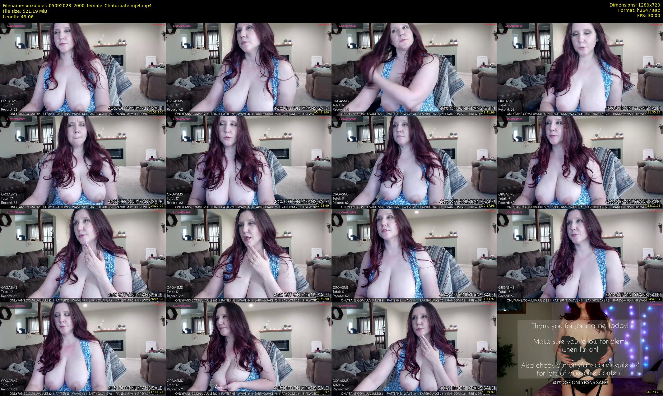 xoxojules — 50 minute Chaturbate female cam show recording, 720p, Sep 5, 2023