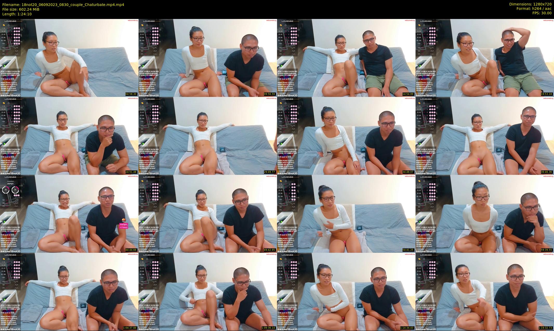 18not20 — 85 minute Chaturbate couple cam show recording, 720p, Sep 6, 2023