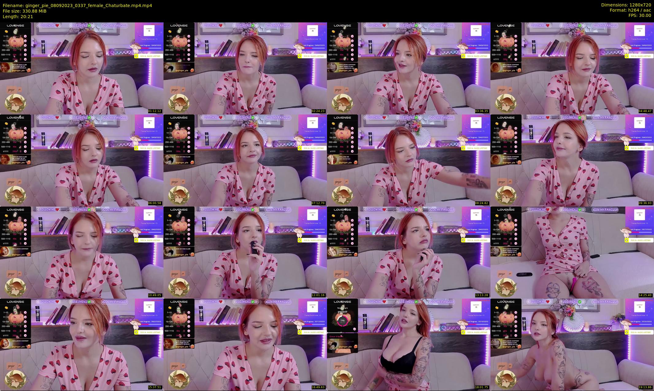 ginger_pie — 21 minute Chaturbate female cam show recording, 720p, Sep 8, 2023