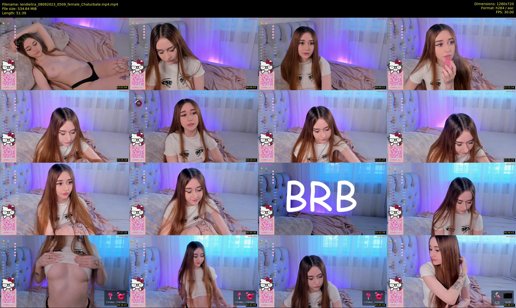 lendielira — 52 minute Chaturbate female cam show recording, 720p, Sep 8, 2023