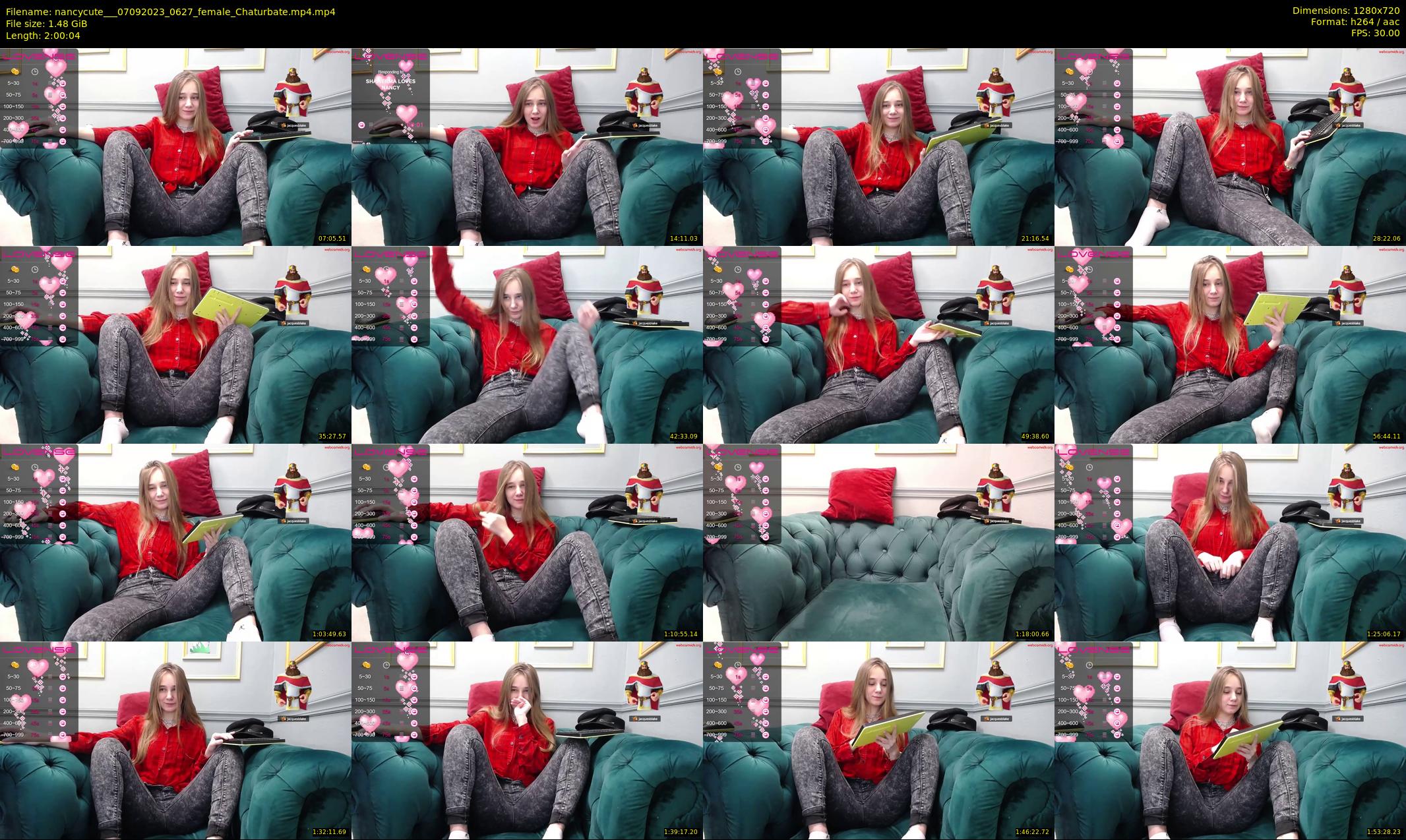 nancycute__ — 121 minute Chaturbate female cam show recording, 720p, Sep 7, 2023