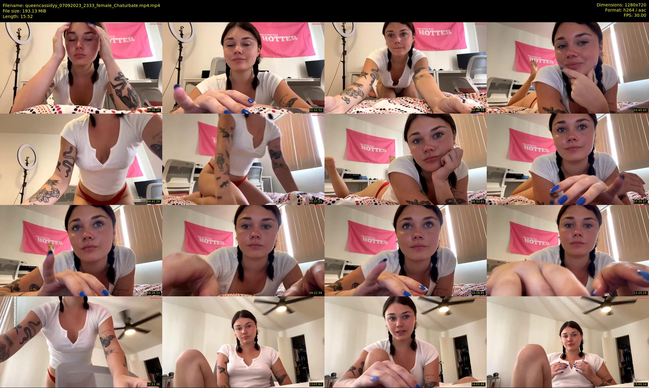 queencassidyy — 16 minute Chaturbate female cam show recording, 720p, Sep 7, 2023
