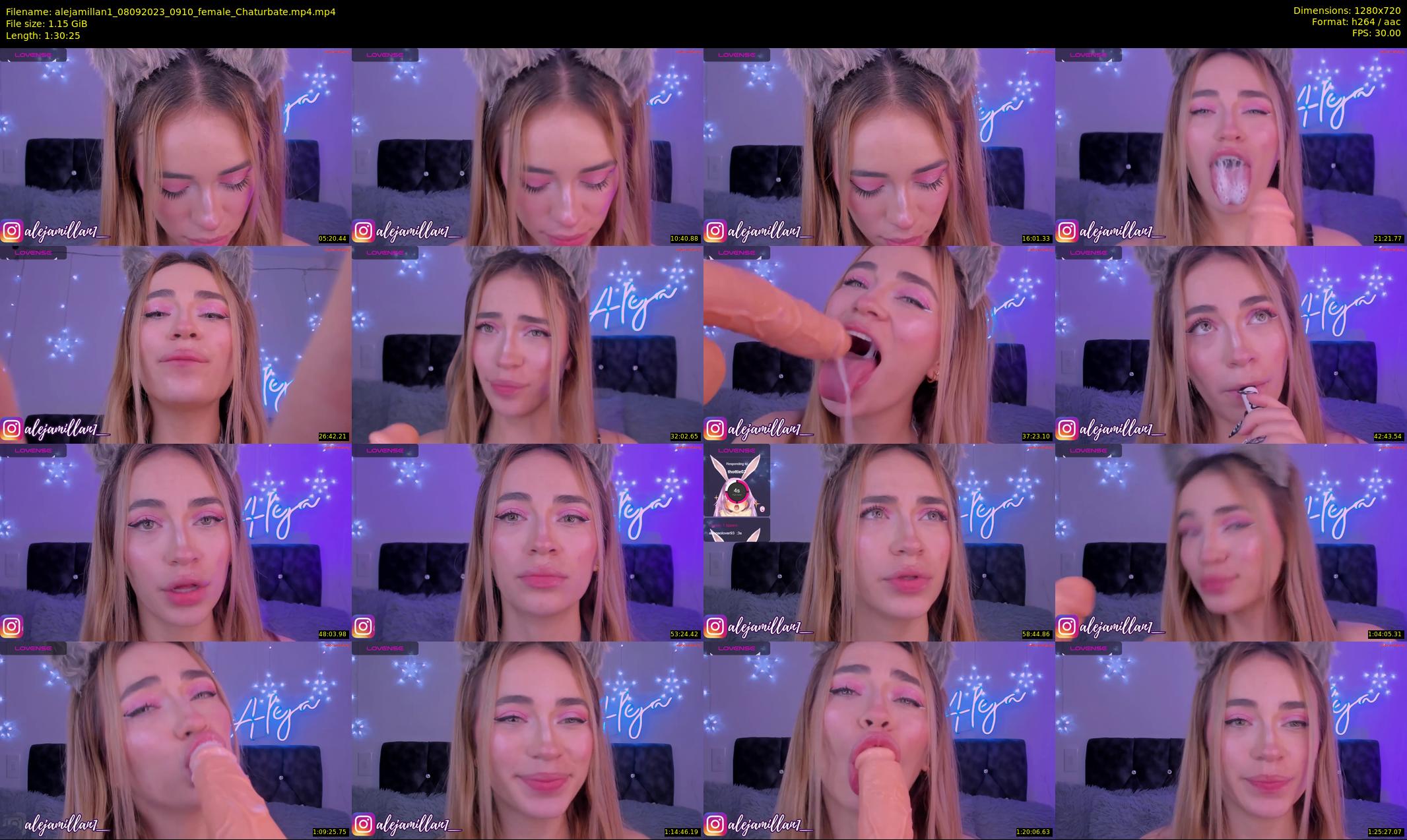 alejamillan1 — 91 minute Chaturbate female cam show recording, 720p, Sep 8, 2023
