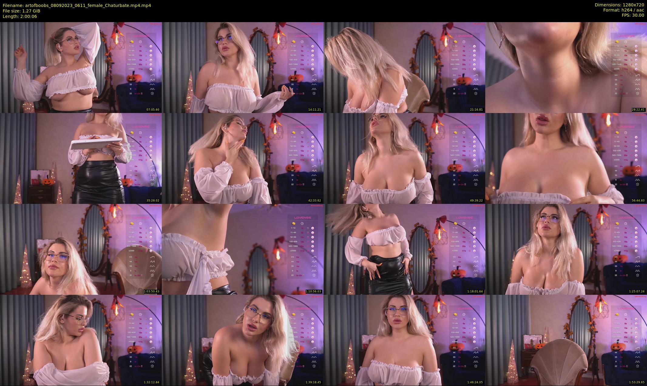 artofboobs — 121 minute Chaturbate female cam show recording, 720p, Sep 8, 2023