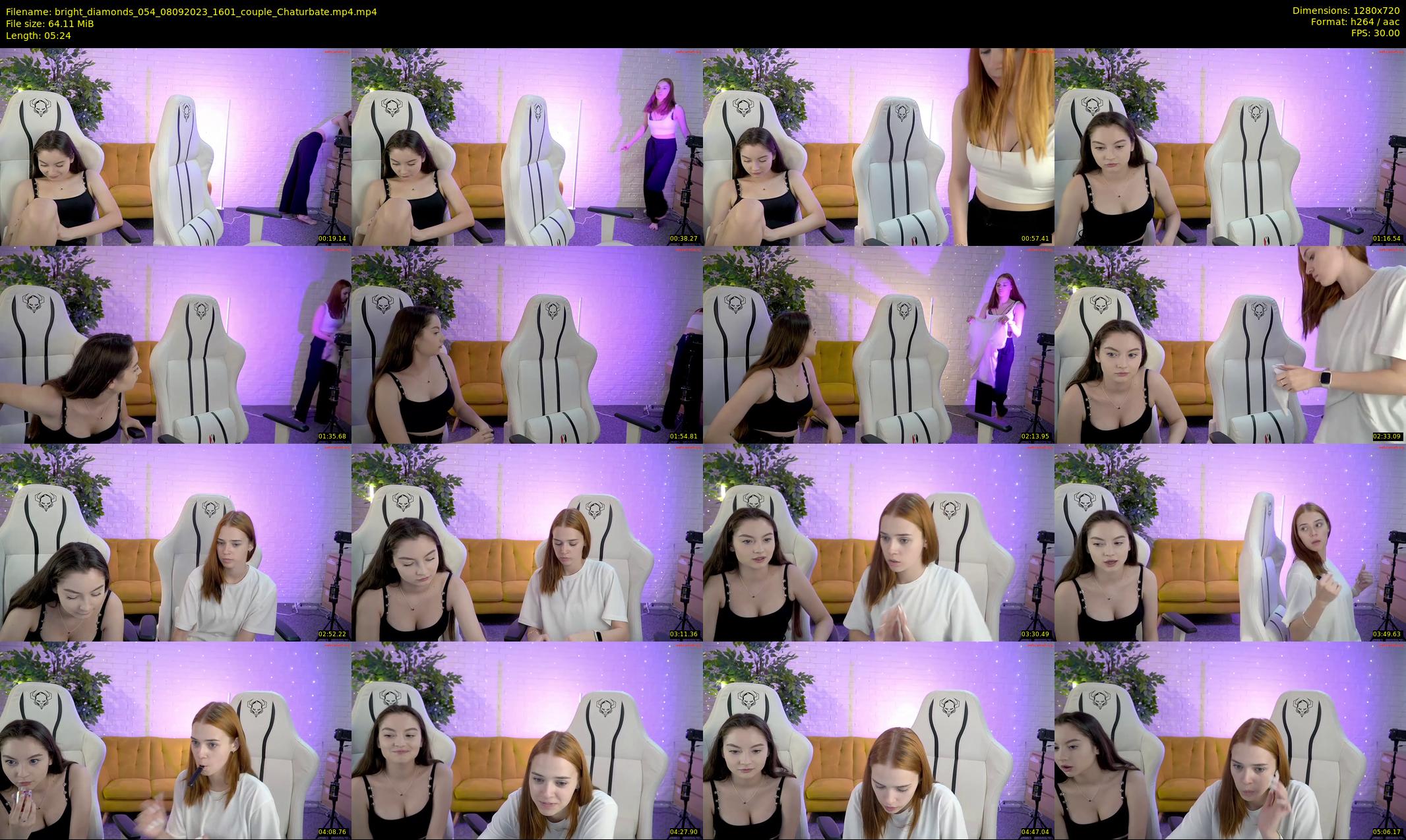 bright_diamonds_054 — 6 minute Chaturbate couple cam show recording, 720p, Sep 8, 2023