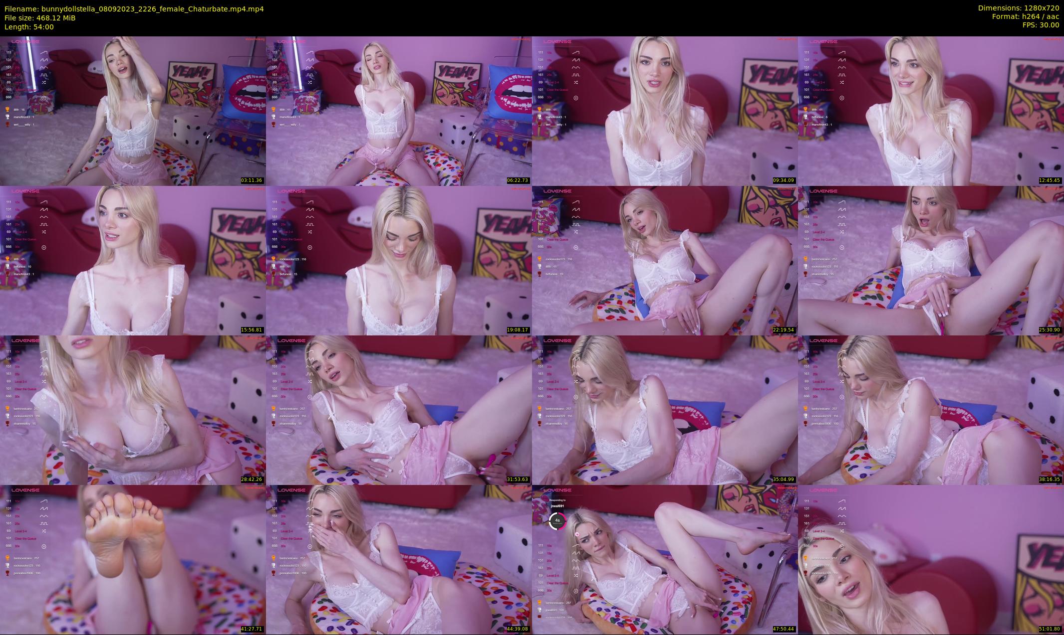 bunnydollstella — 54 minute Chaturbate female cam show recording, 720p, Sep 8, 2023