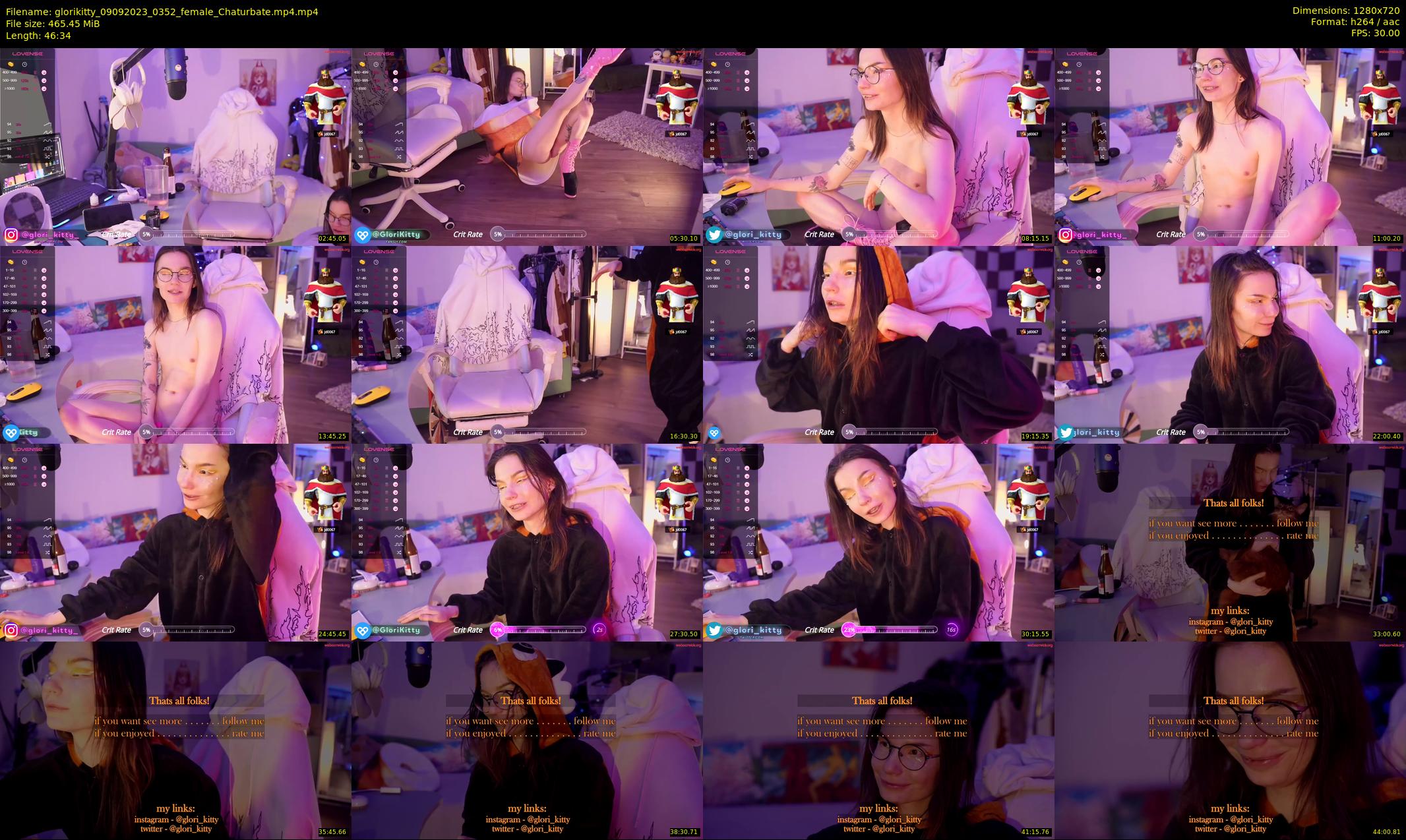 glorikitty — 47 minute Chaturbate female cam show recording, 720p, Sep 9, 2023