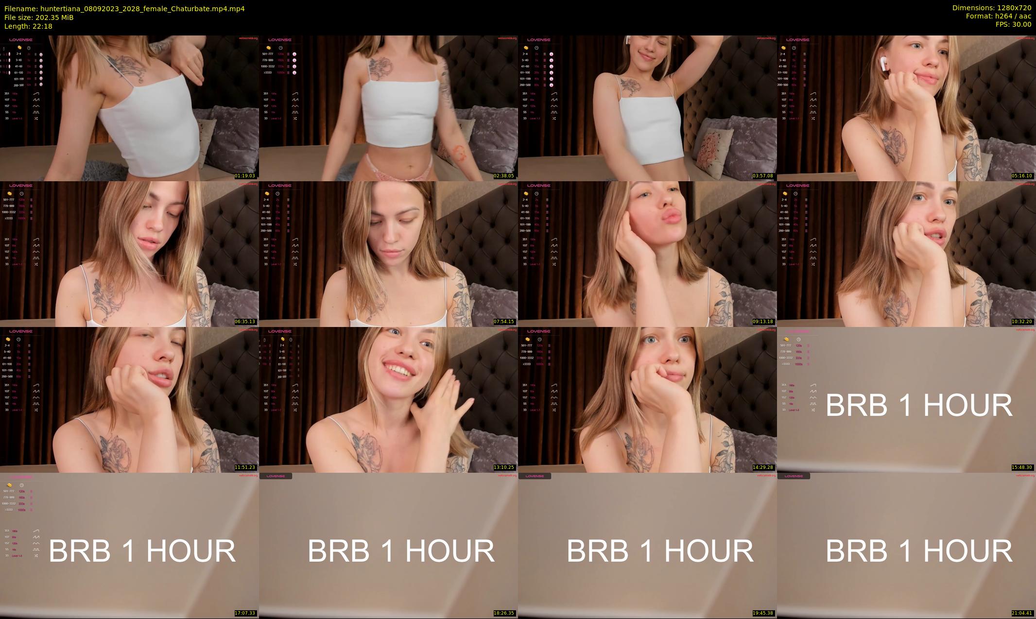 huntertiana — 23 minute Chaturbate female cam show recording, 720p, Sep 8, 2023
