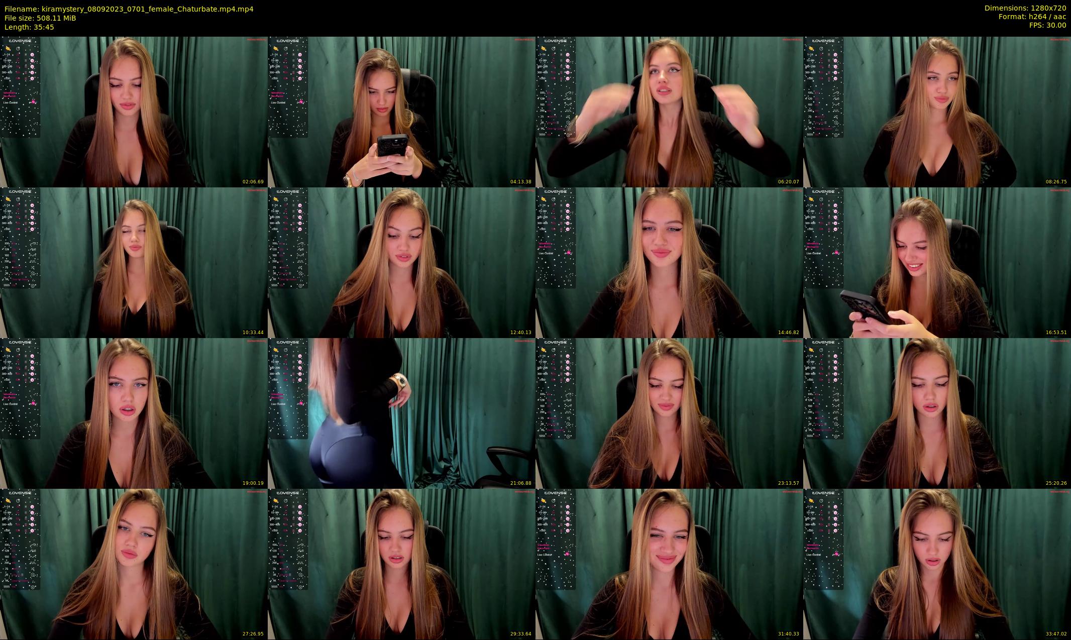 kiramystery — 36 minute Chaturbate female cam show recording, 720p, Sep 8, 2023