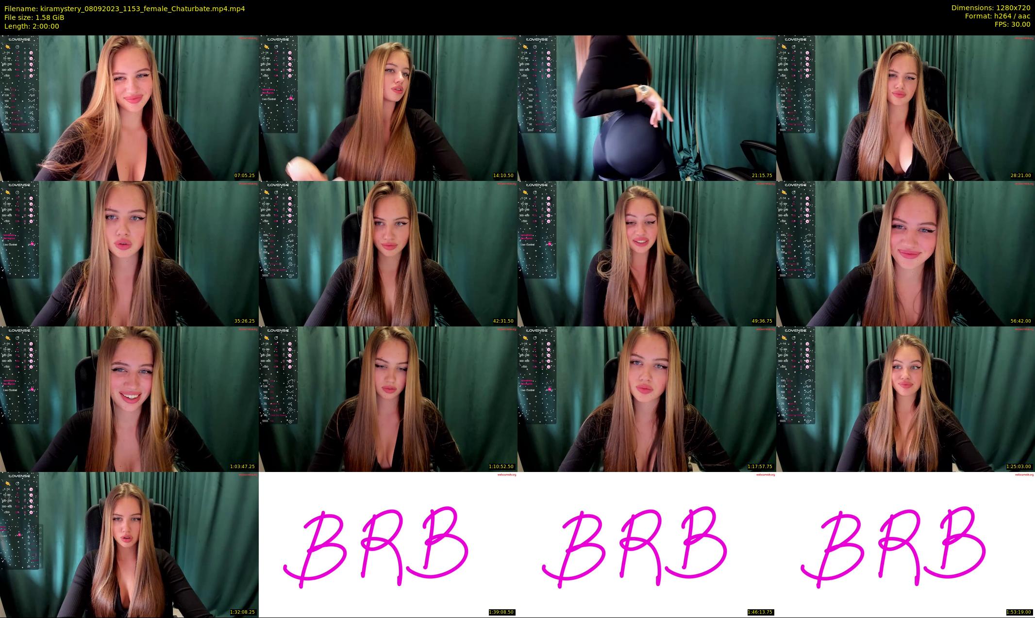 kiramystery — 120 minute Chaturbate female cam show recording, 720p, Sep 8, 2023
