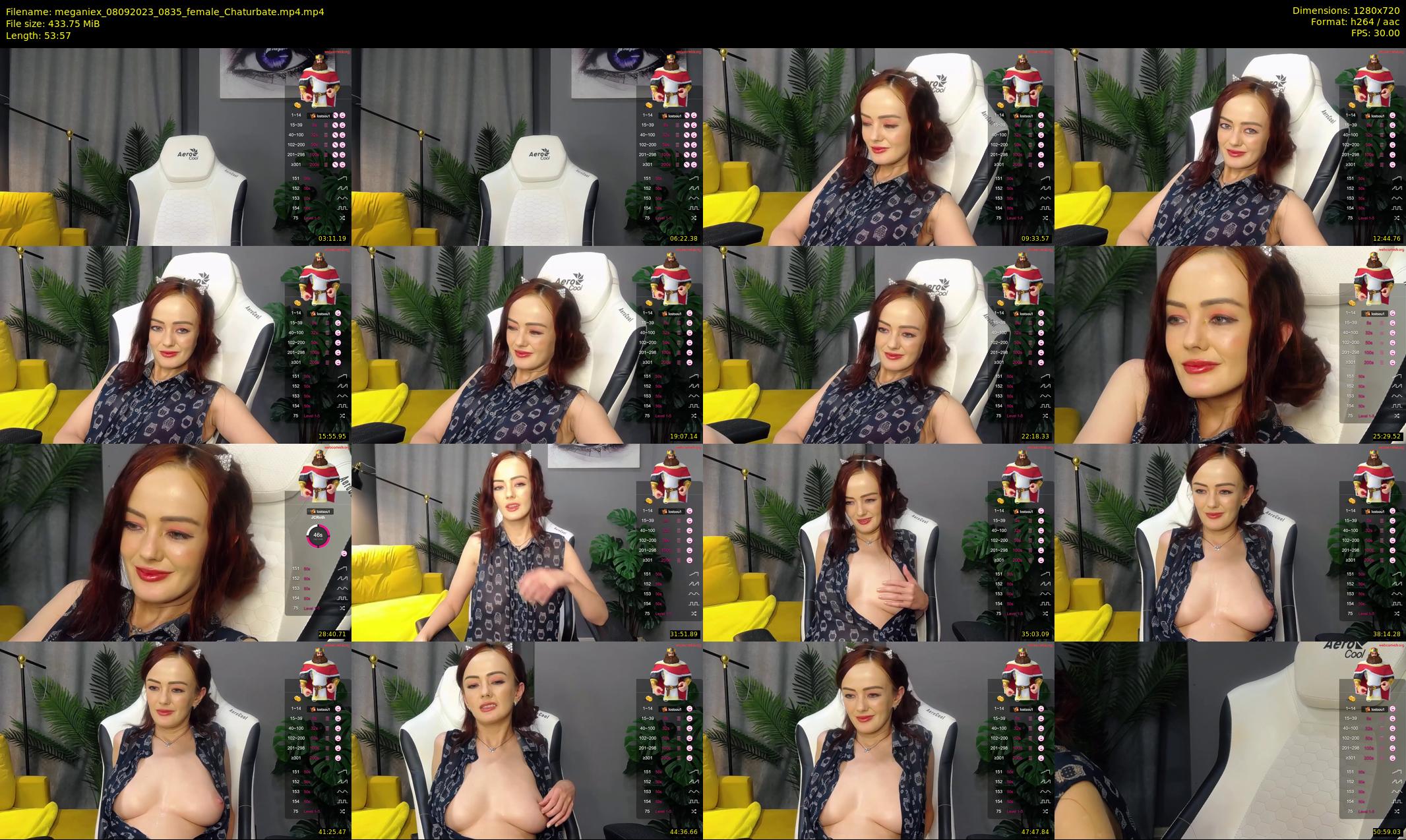 meganiex — 54 minute Chaturbate female cam show recording, 720p, Sep 8, 2023
