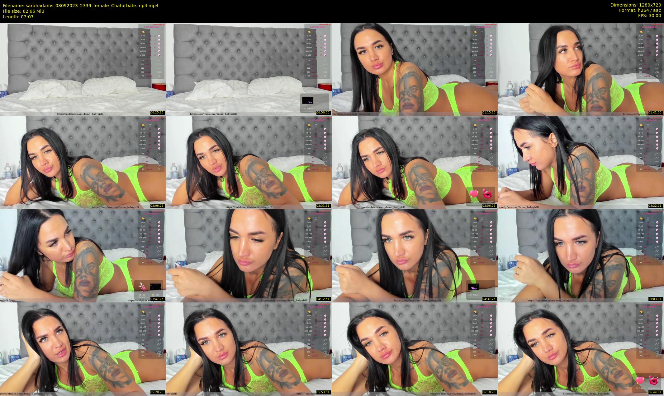 sarahadams — 8 minute Chaturbate female cam show recording, 720p, Sep 8, 2023