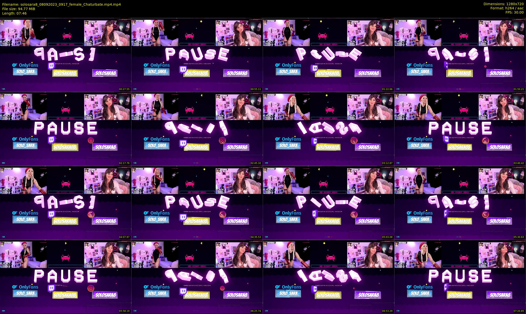 solosara8 — 8 minute Chaturbate female cam show recording, 720p, Sep 8, 2023