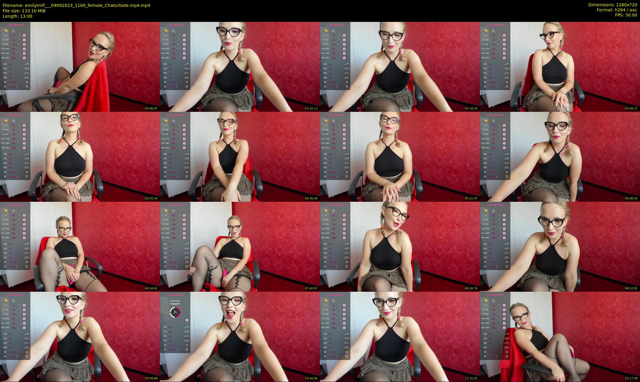 emilymilf__ — 13 minute Chaturbate female cam show recording, 720p, Sep 9, 2023