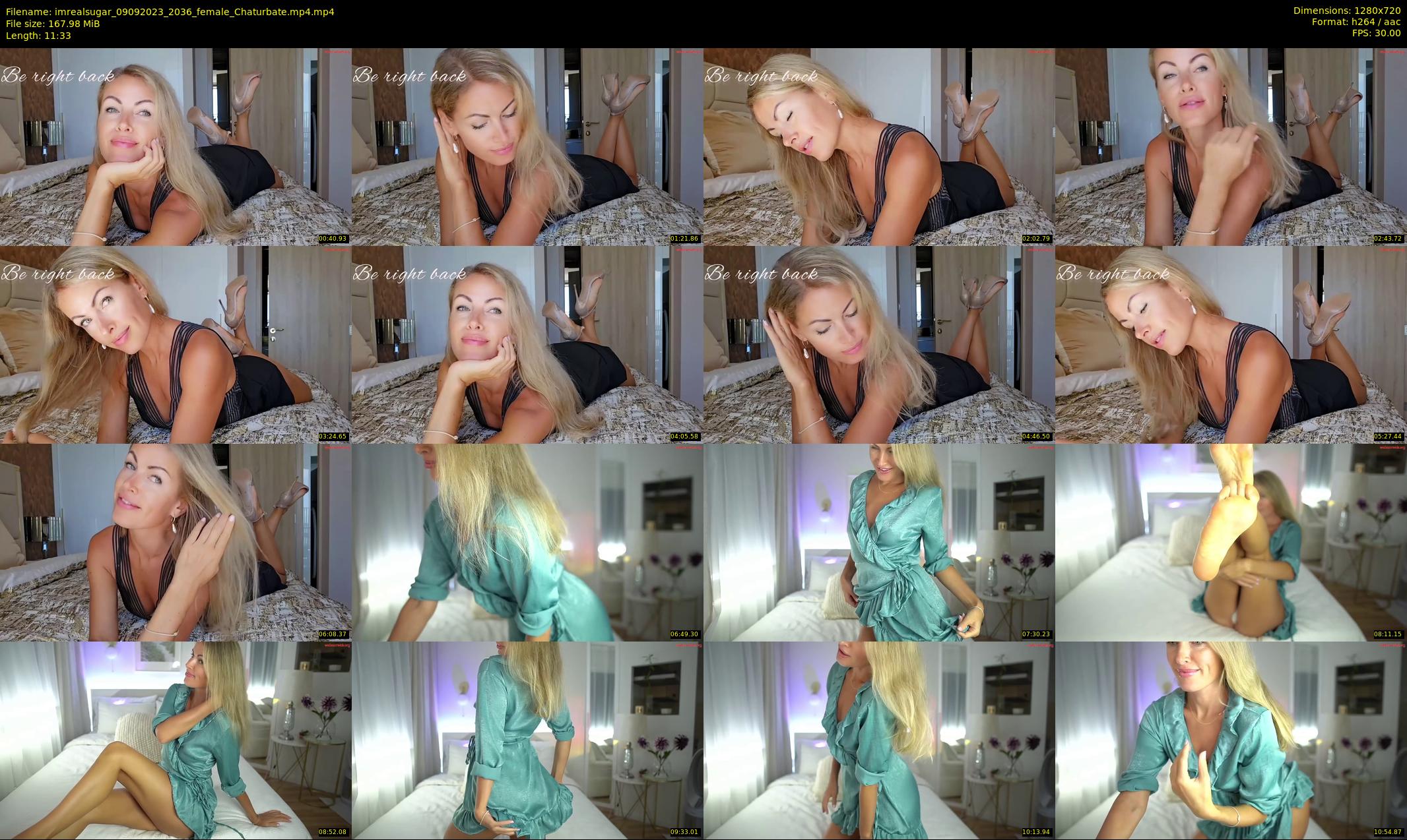 imrealsugar — 12 minute Chaturbate female cam show recording, 720p, Sep 9, 2023