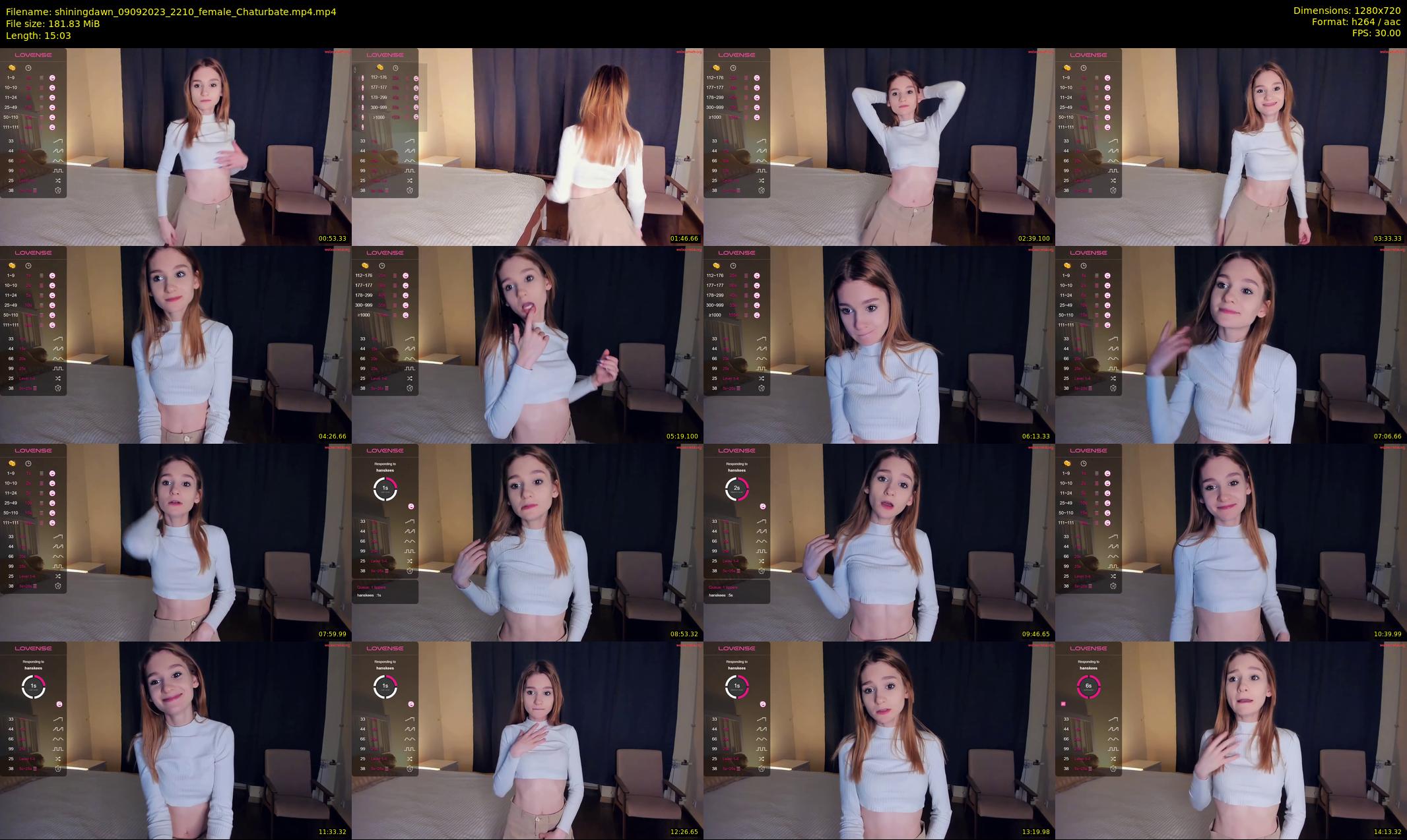 shiningdawn — 16 minute Chaturbate female cam show recording, 720p, Sep 9, 2023