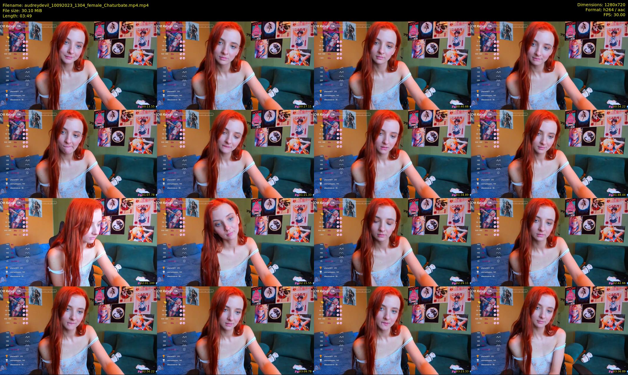 audreydevil — 4 minute Chaturbate female cam show recording, 720p, Sep 10, 2023