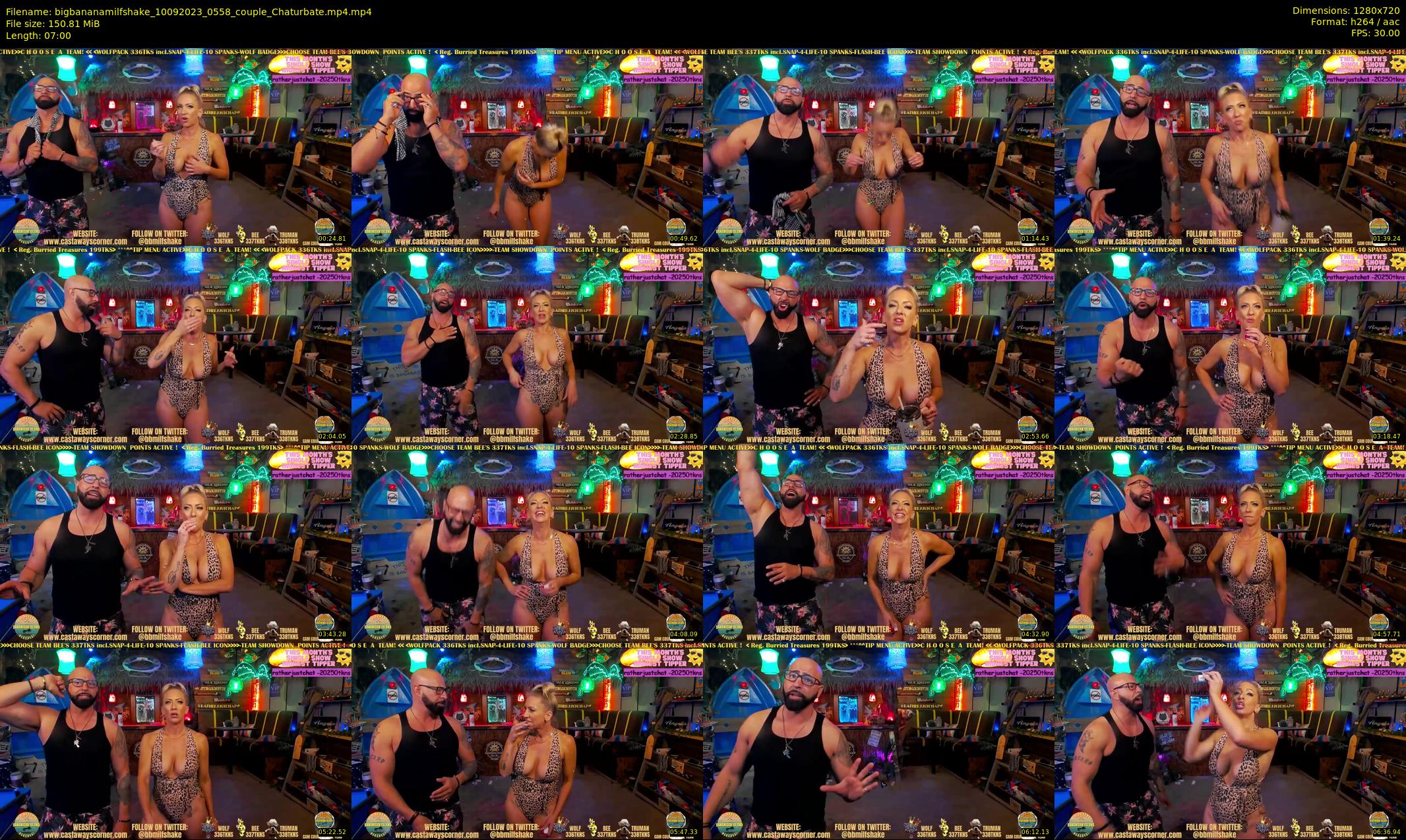 bigbananamilfshake — 7 minute Chaturbate couple cam show recording, 720p, Sep 10, 2023