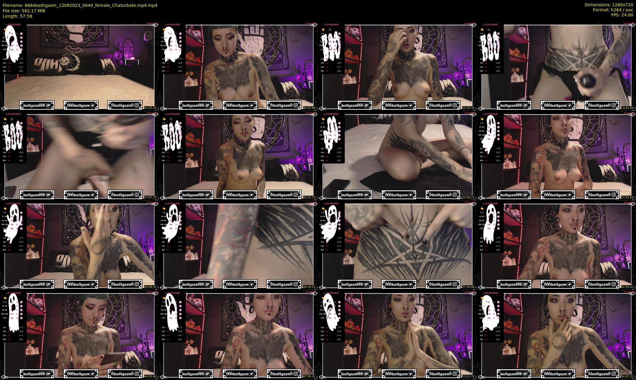 666deathgasm — 58 minute Chaturbate female cam show recording, 720p, Sep 12, 2023