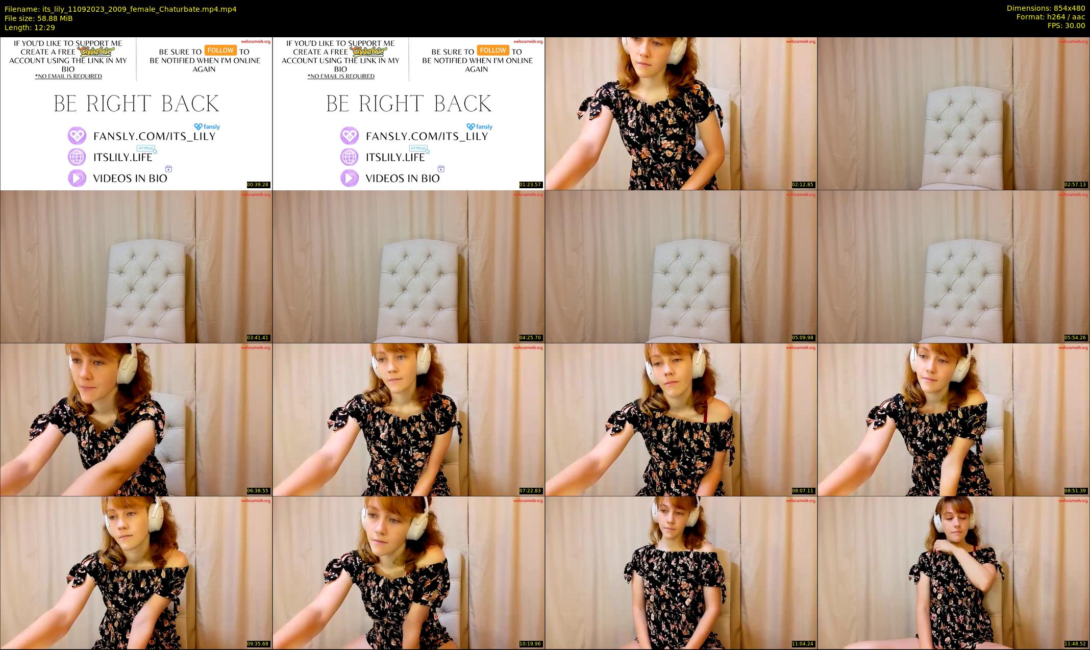 its_lily — 13 minute Chaturbate female cam show recording, 480p, Sep 11, 2023