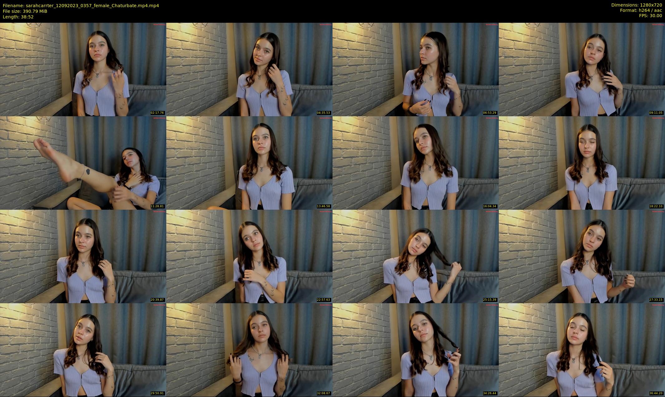 sarahcarrter — 39 minute Chaturbate female cam show recording, 720p, Sep 12, 2023