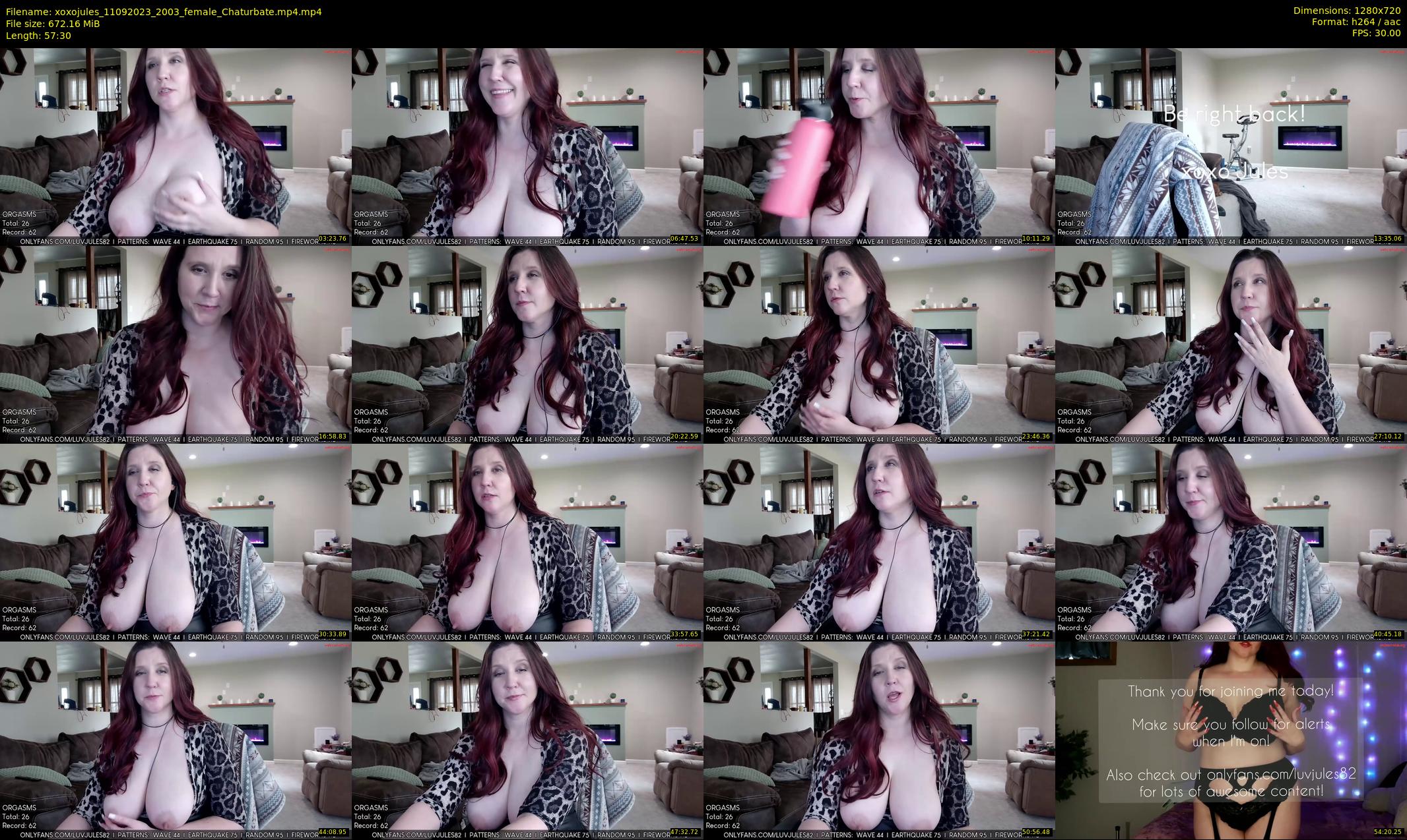 xoxojules — 58 minute Chaturbate female cam show recording, 720p, Sep 11, 2023
