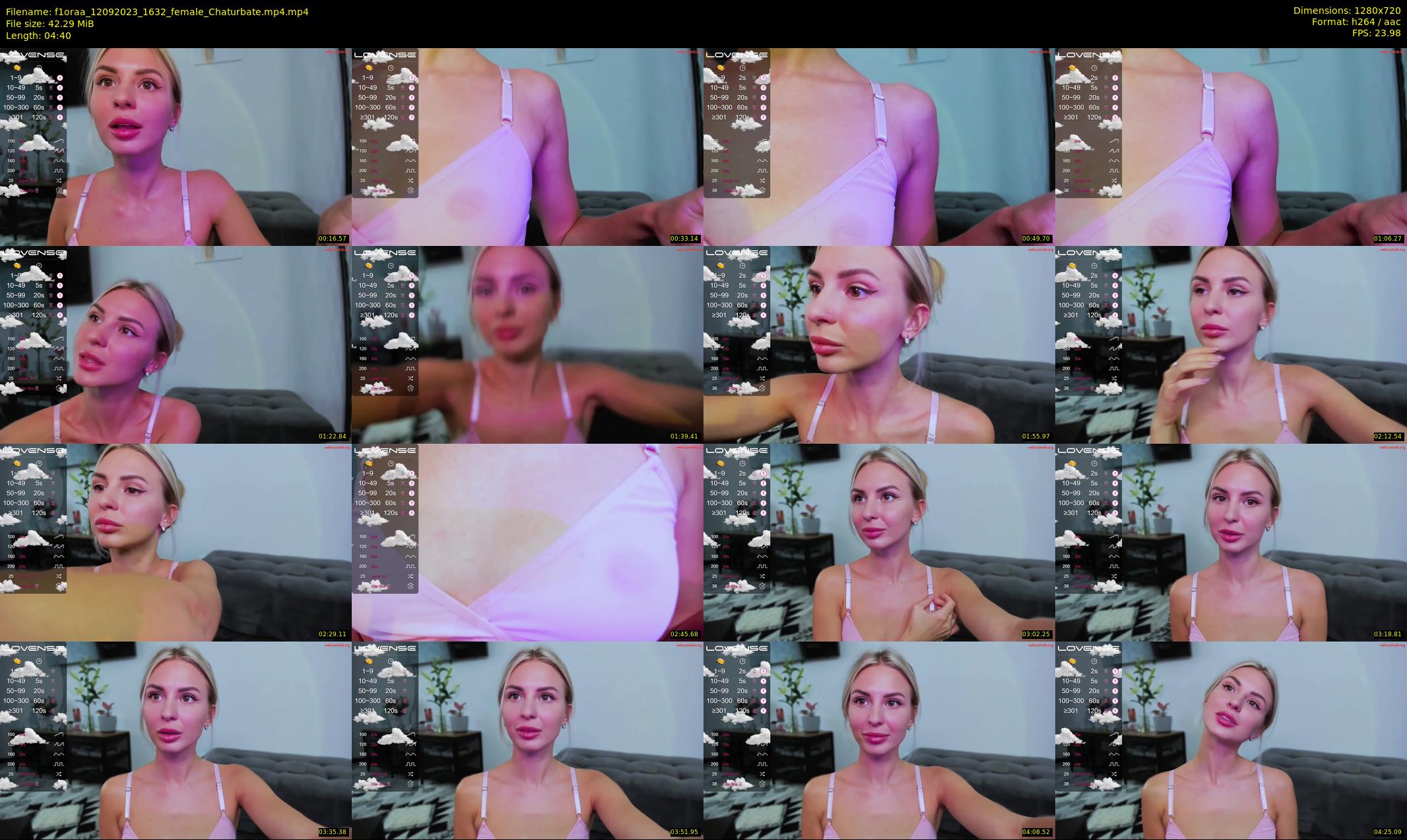 f1oraa — 5 minute Chaturbate female cam show recording, 720p, Sep 12, 2023