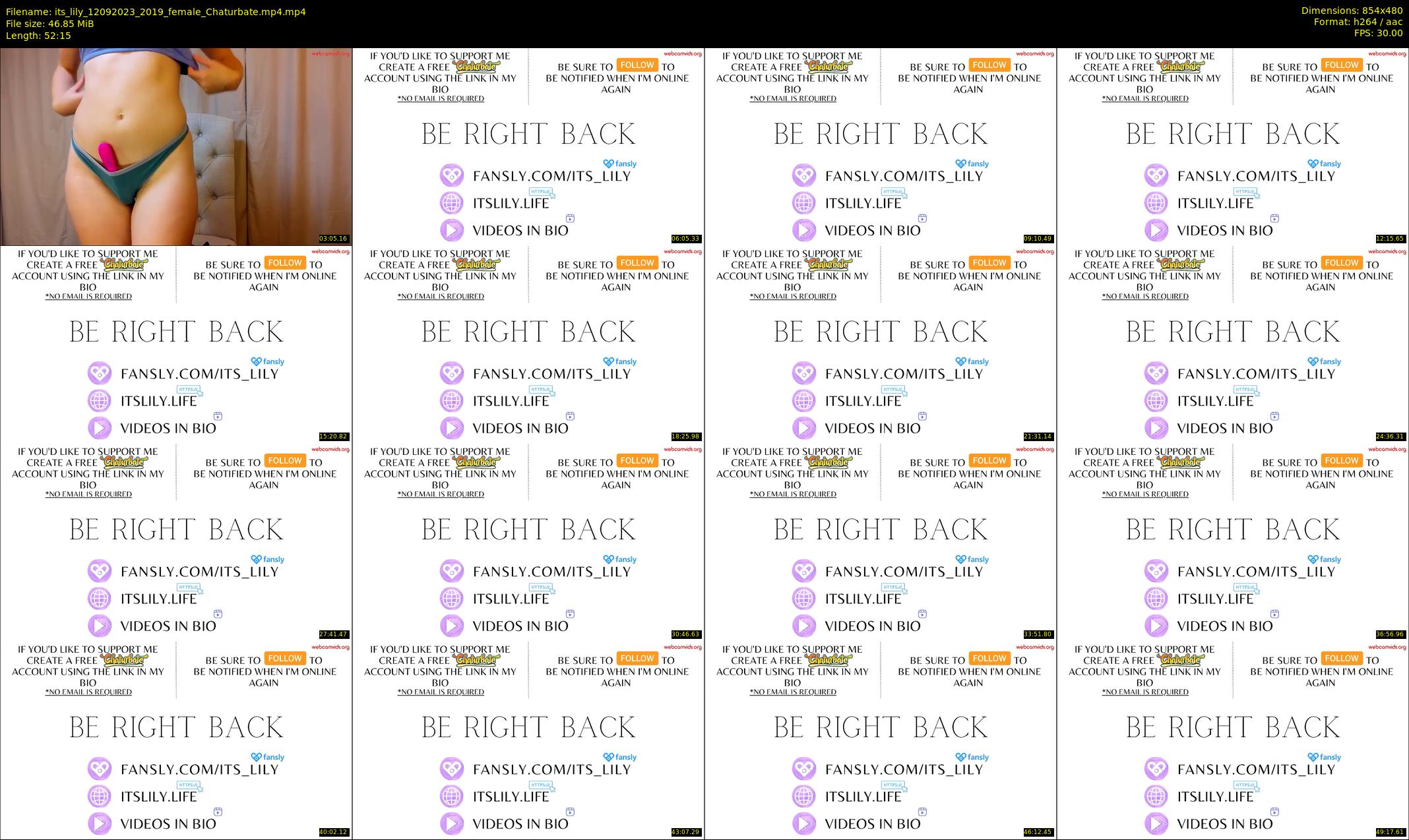 its_lily — 53 minute Chaturbate female cam show recording, 480p, Sep 12, 2023