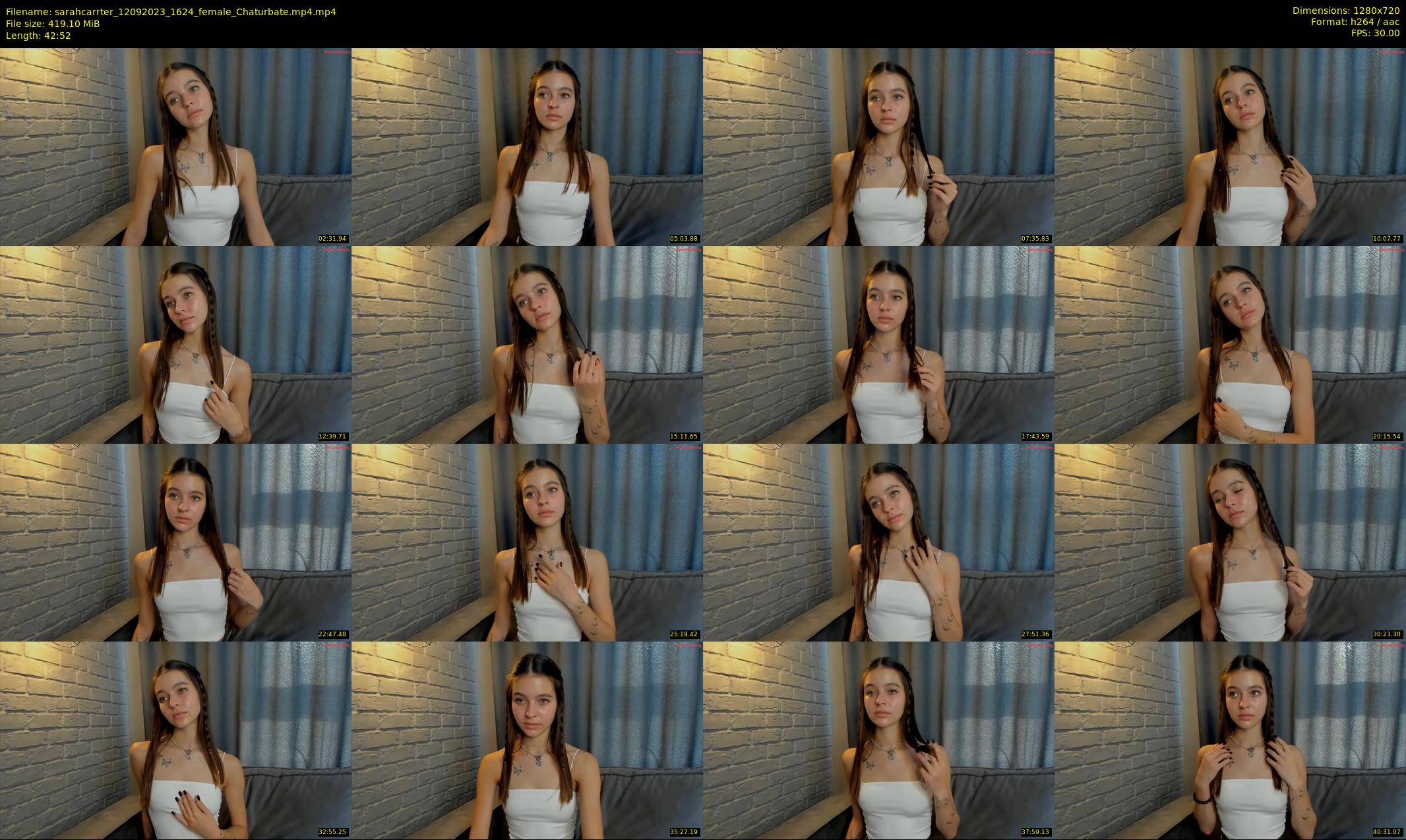sarahcarrter — 43 minute Chaturbate female cam show recording, 720p, Sep 12, 2023