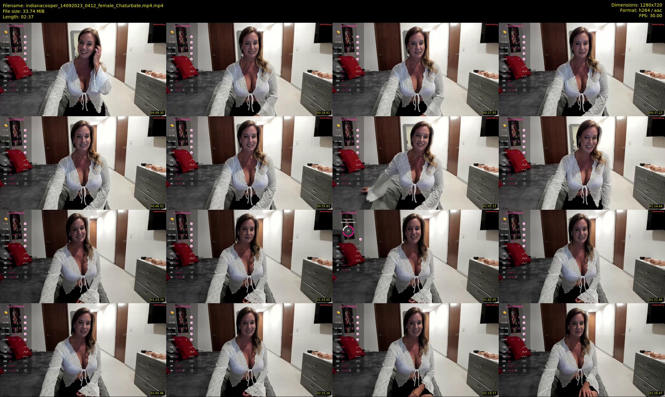 indianacooper — 3 minute Chaturbate female cam show recording, 720p, Sep 14, 2023
